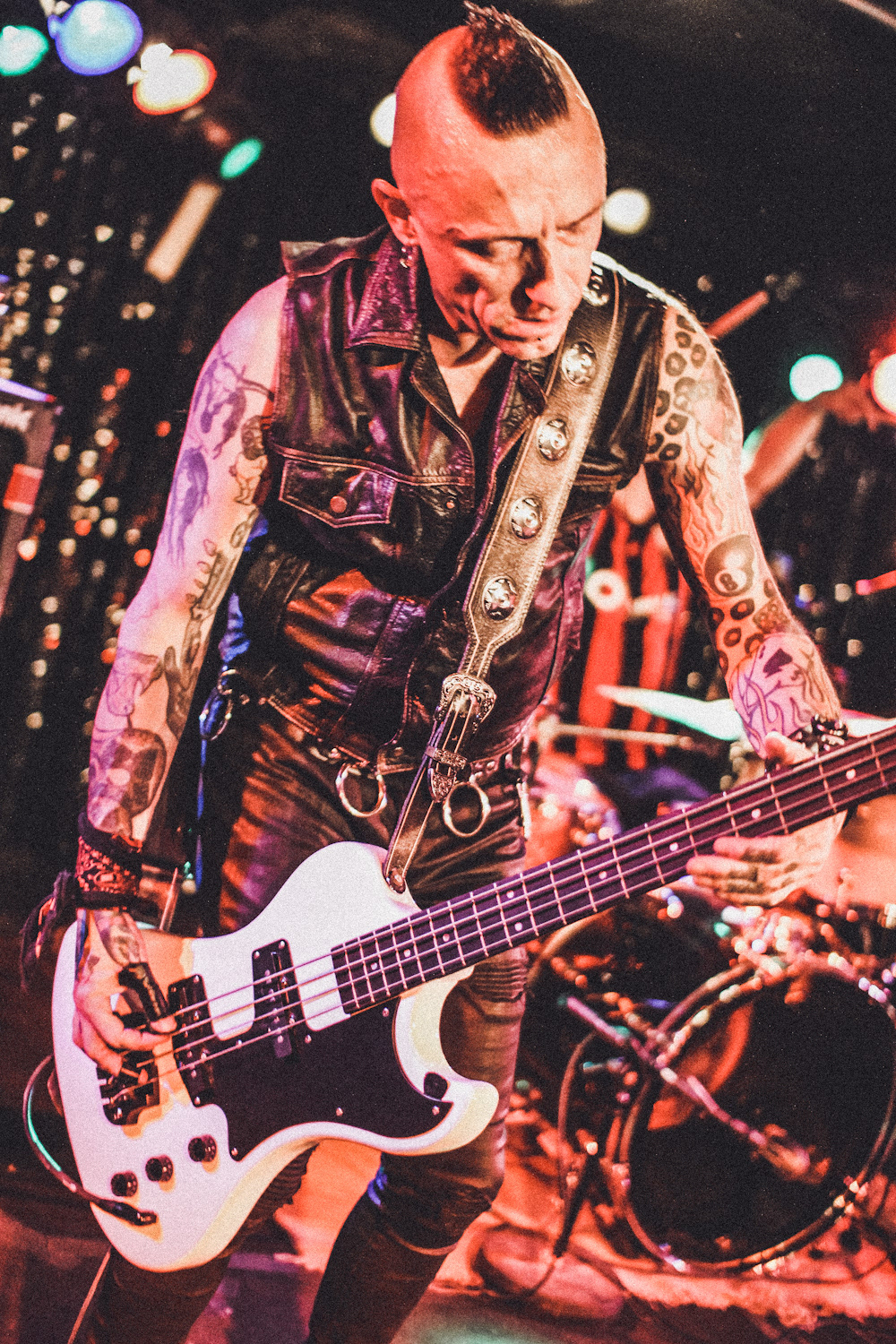 Pete Honkamaki the bass player and vocalist of British punk rock band The Vibrators at Quasimodo on 3rd March 2020