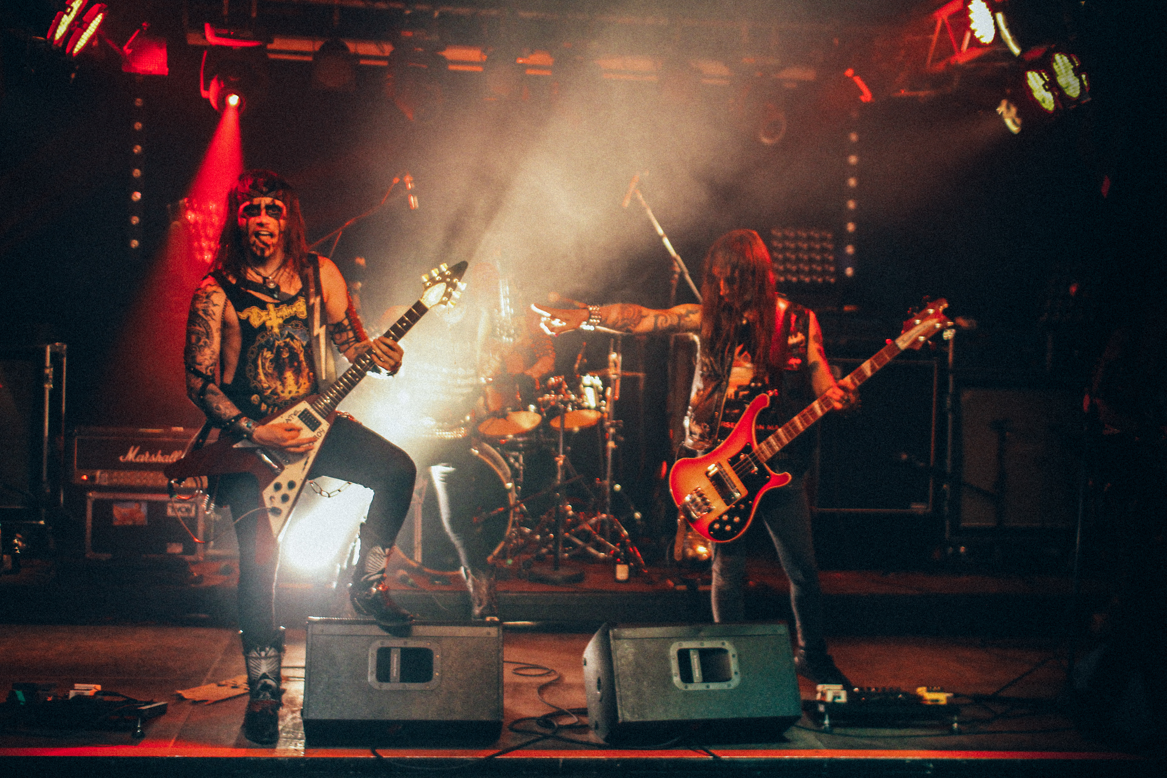 Speed metal punk band Indian Nightmare performing during live stream show at Cassiopeia Berlin nightclub in 2020