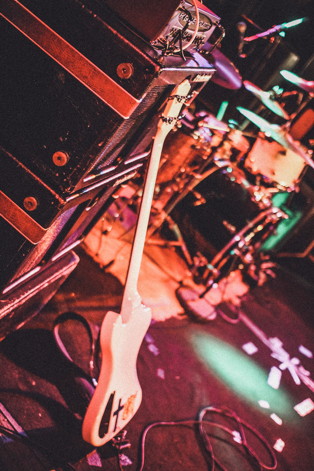 The guitar of Pete Honkamaki of punk rock band The Vibrators captured during their show at Quasimodo on 3rd March 2020