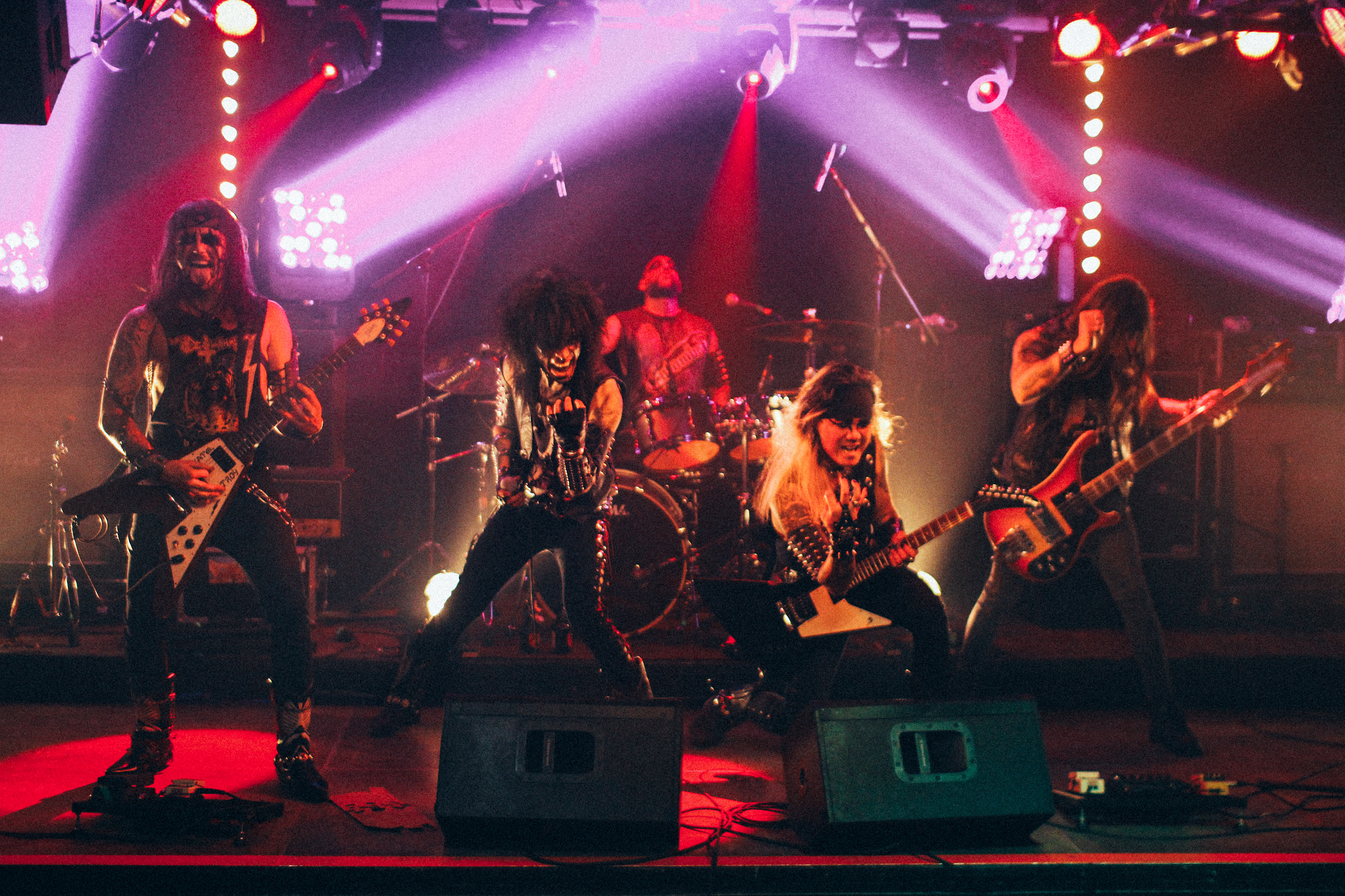 Speed metal punk band Indian Nightmare performing during live stream show at Cassiopeia Berlin nightclub in 2020