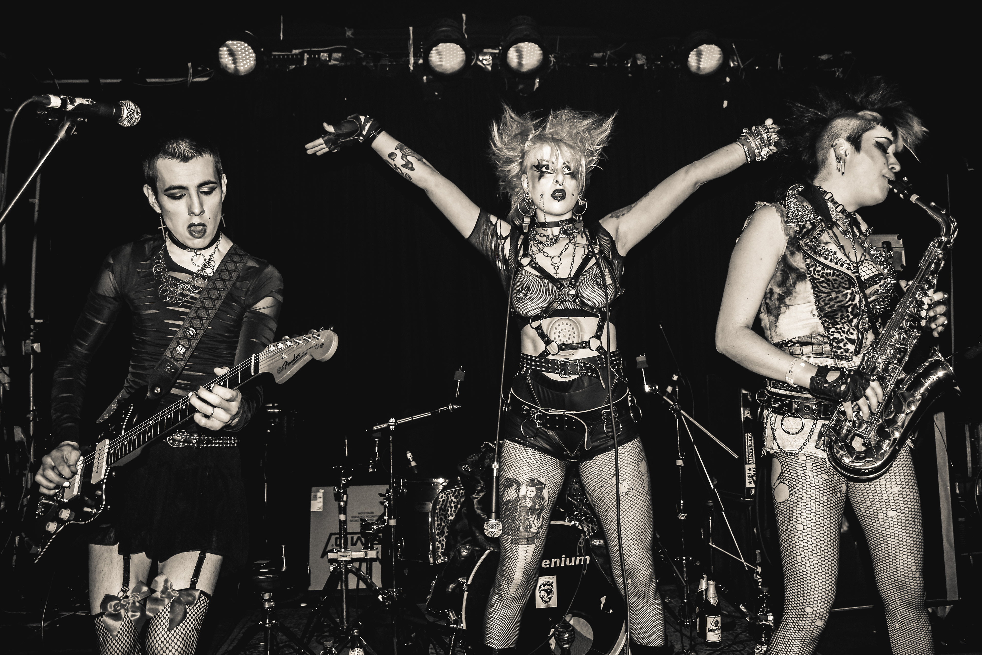 Vocalist and performer Trish Tank together with her band Totenwald performing at Kill Your Idols Fest 2017 in Berlin