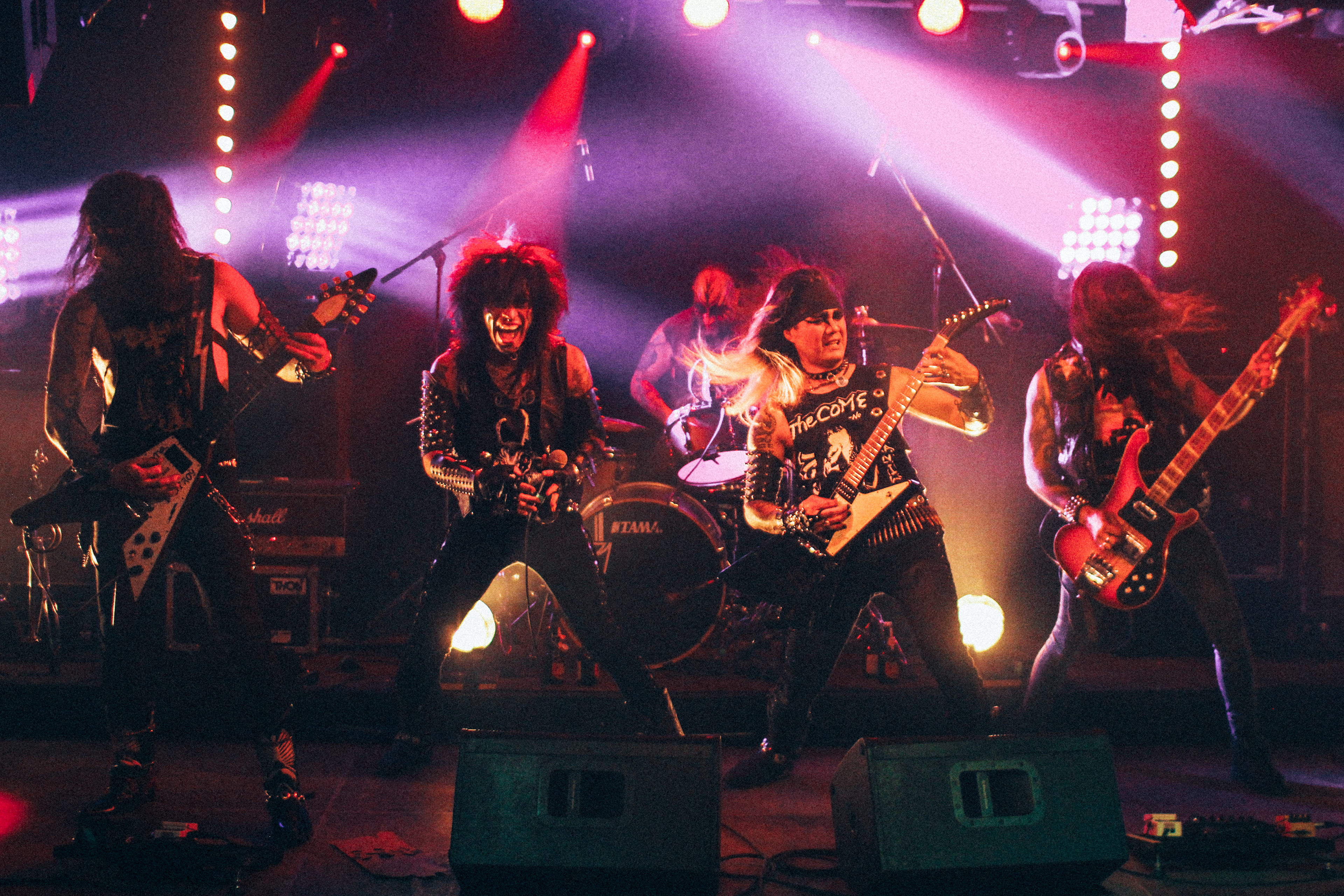Speed metal punk band Indian Nightmare performing during live stream show at Cassiopeia Berlin nightclub in 2020