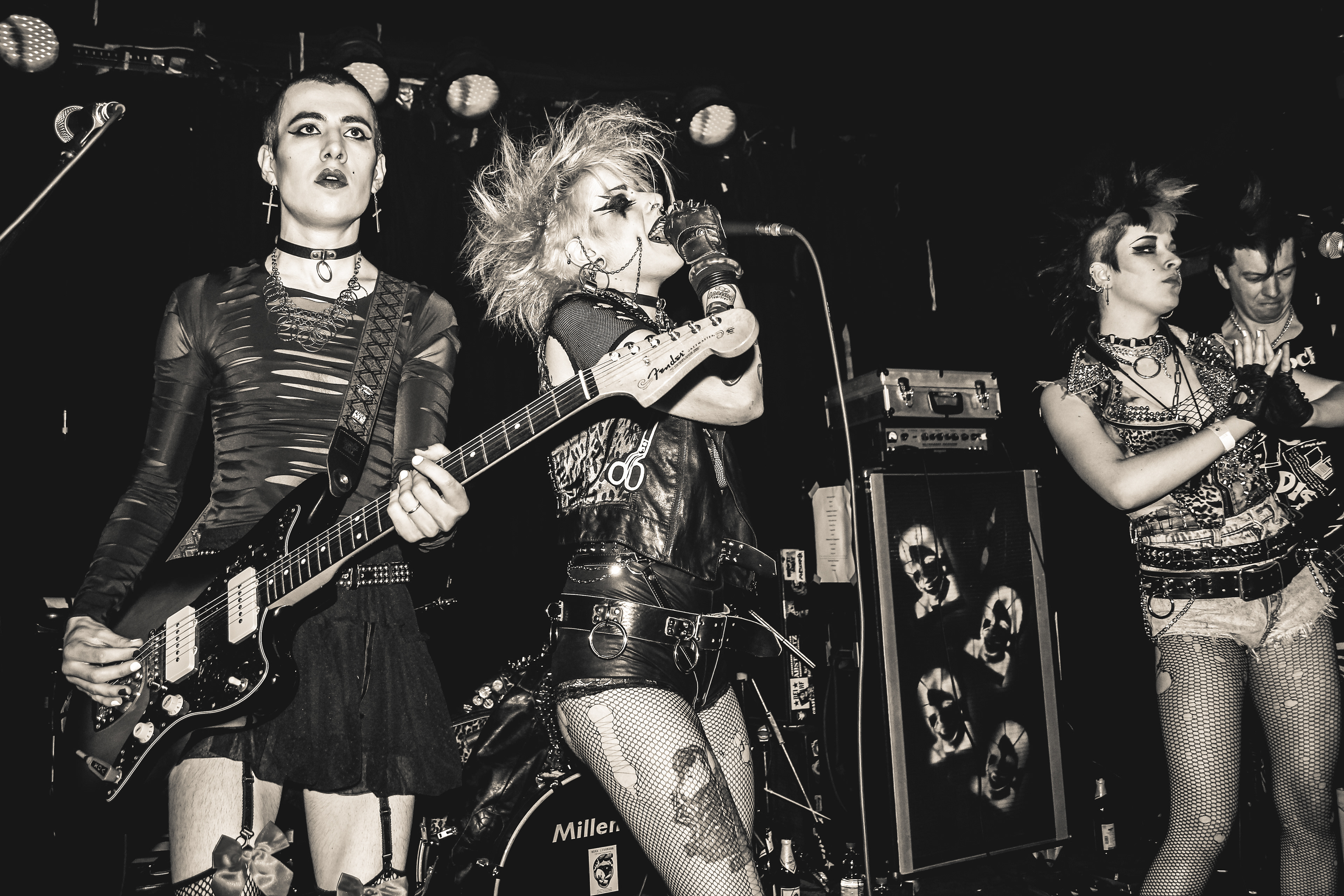 Vocalist and performer Trish Tank together with her band Totenwald performing at Kill Your Idols Fest 2017 in Berlin