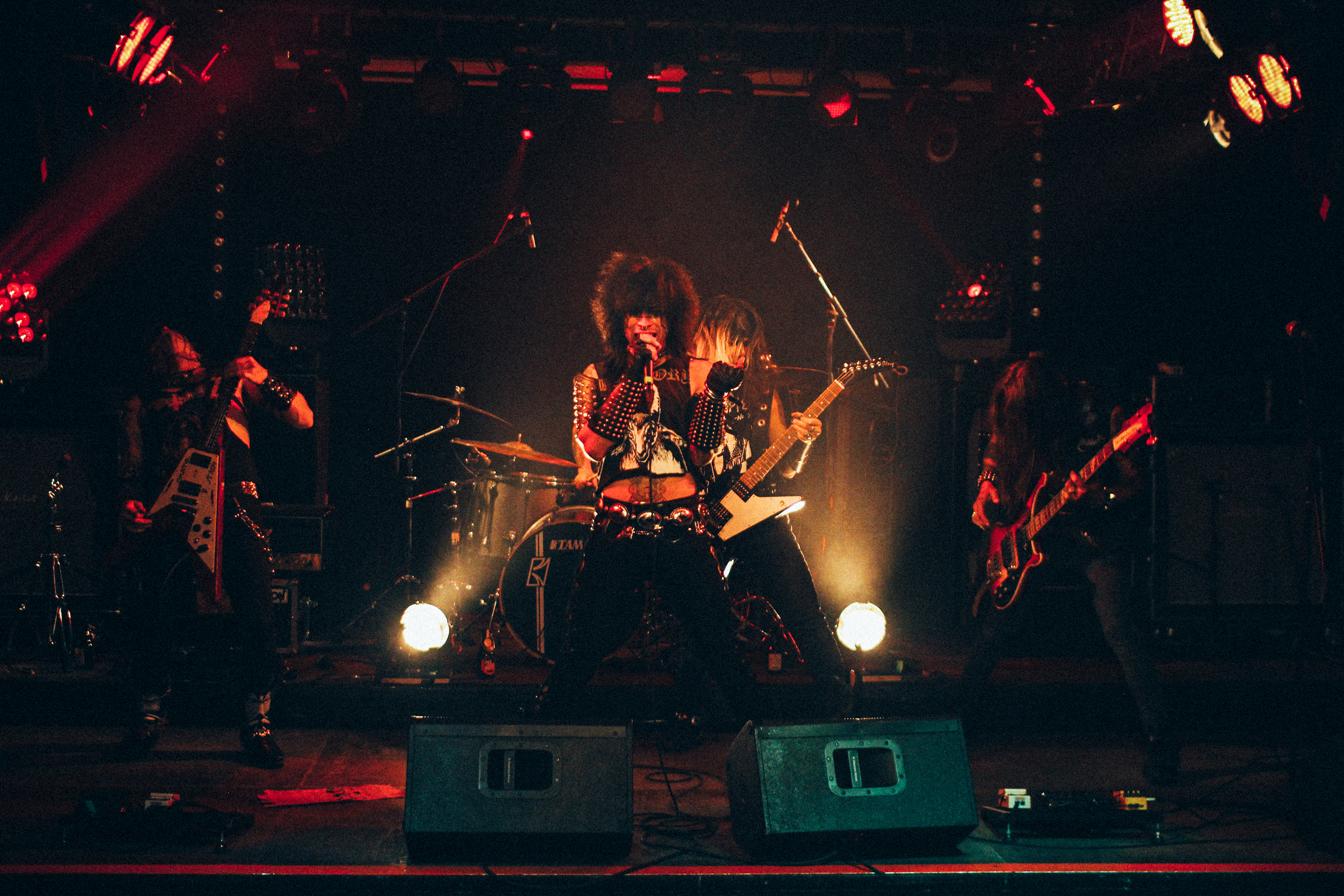 Speed metal punk band Indian Nightmare performing during live stream show at Cassiopeia Berlin nightclub in 2020