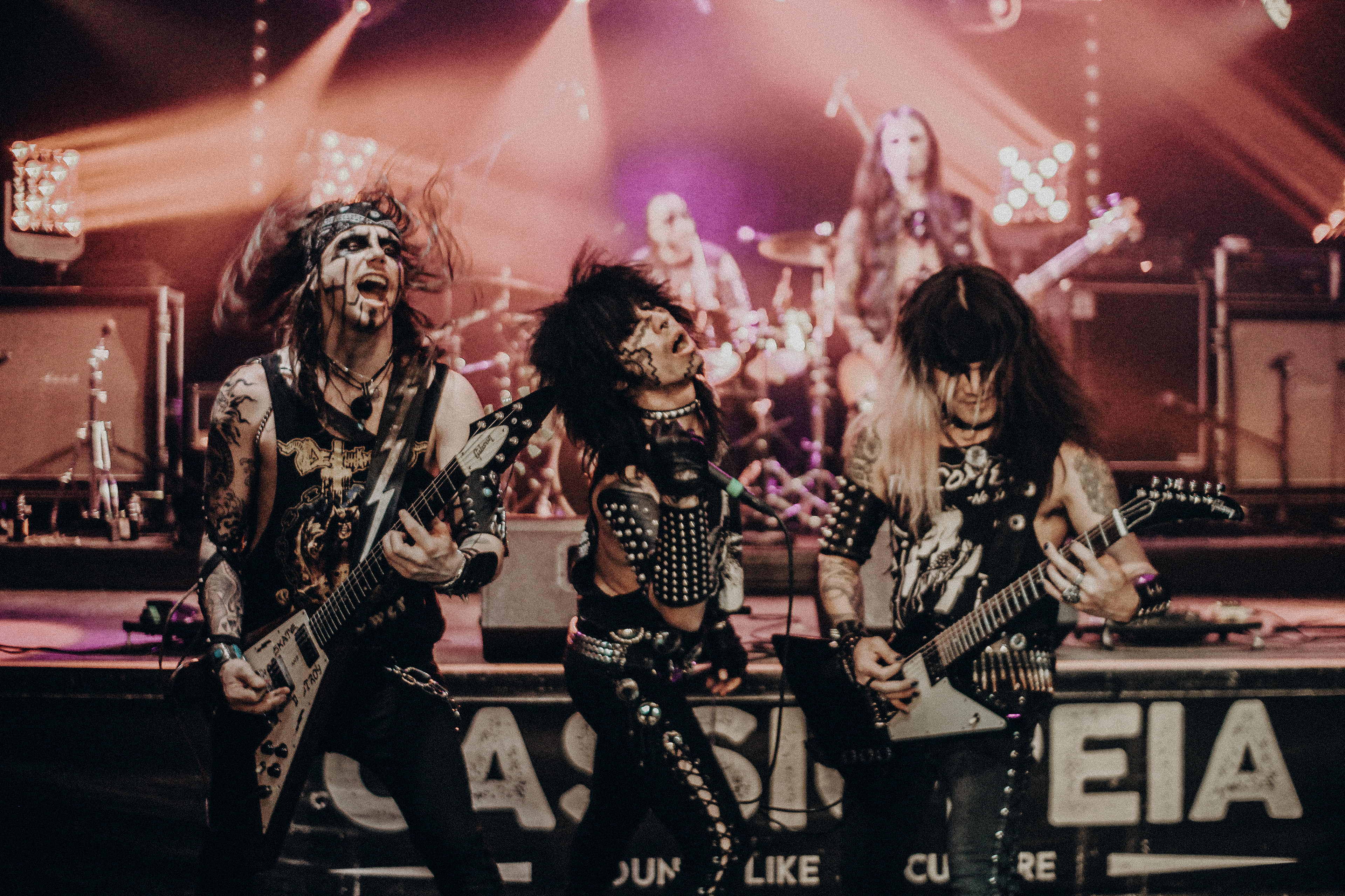 Speed metal punk band Indian Nightmare performing during live stream show at Cassiopeia Berlin nightclub in 2020