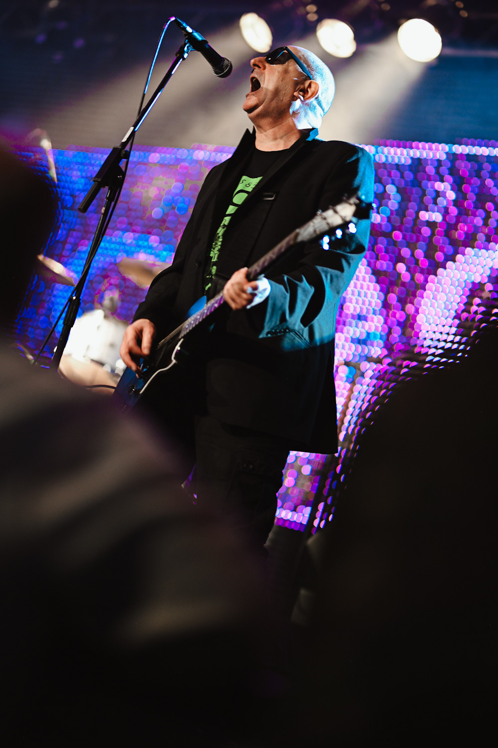 The lead guitarist Guy Days on stage with his English punk rock band 999 at Epic Studios Norwich on 8th December 2019