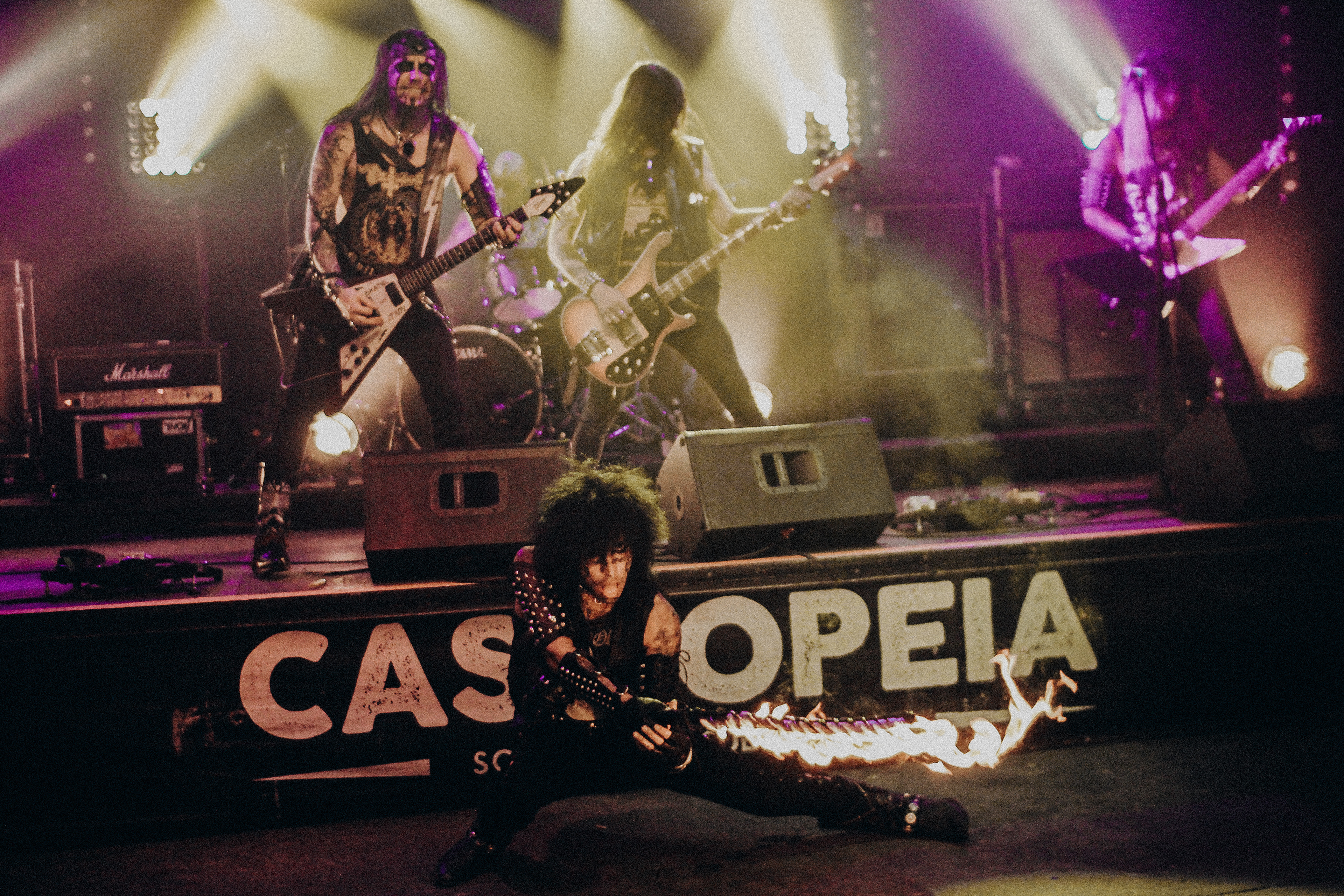 Speed metal punk band Indian Nightmare performing during live stream show at Cassiopeia Berlin nightclub in 2020