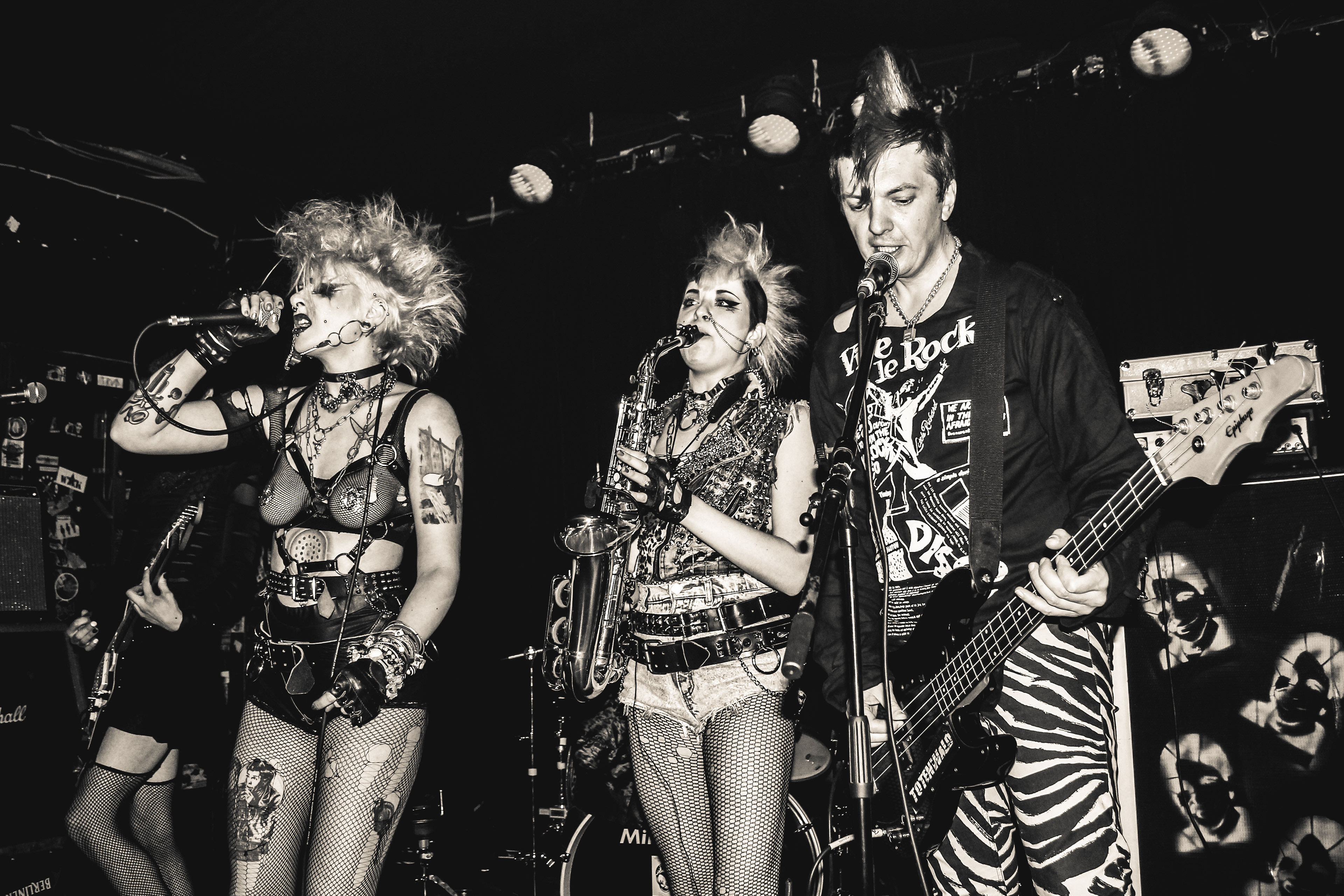 Vocalist and performer Trish Tank together with her band Totenwald performing at Kill Your Idols Fest 2017 in Berlin