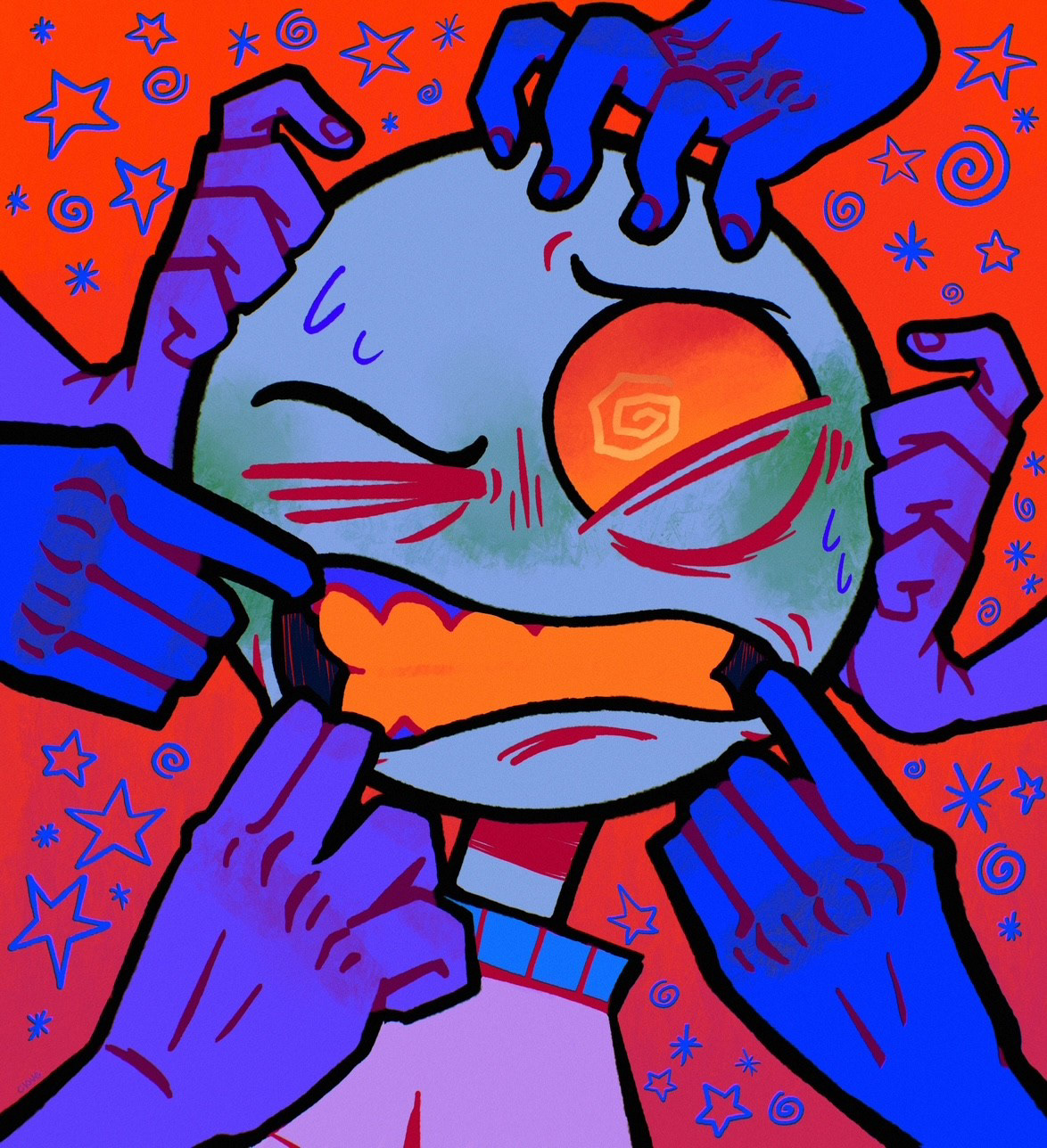 The Anxiety Conga Blue - Illustration