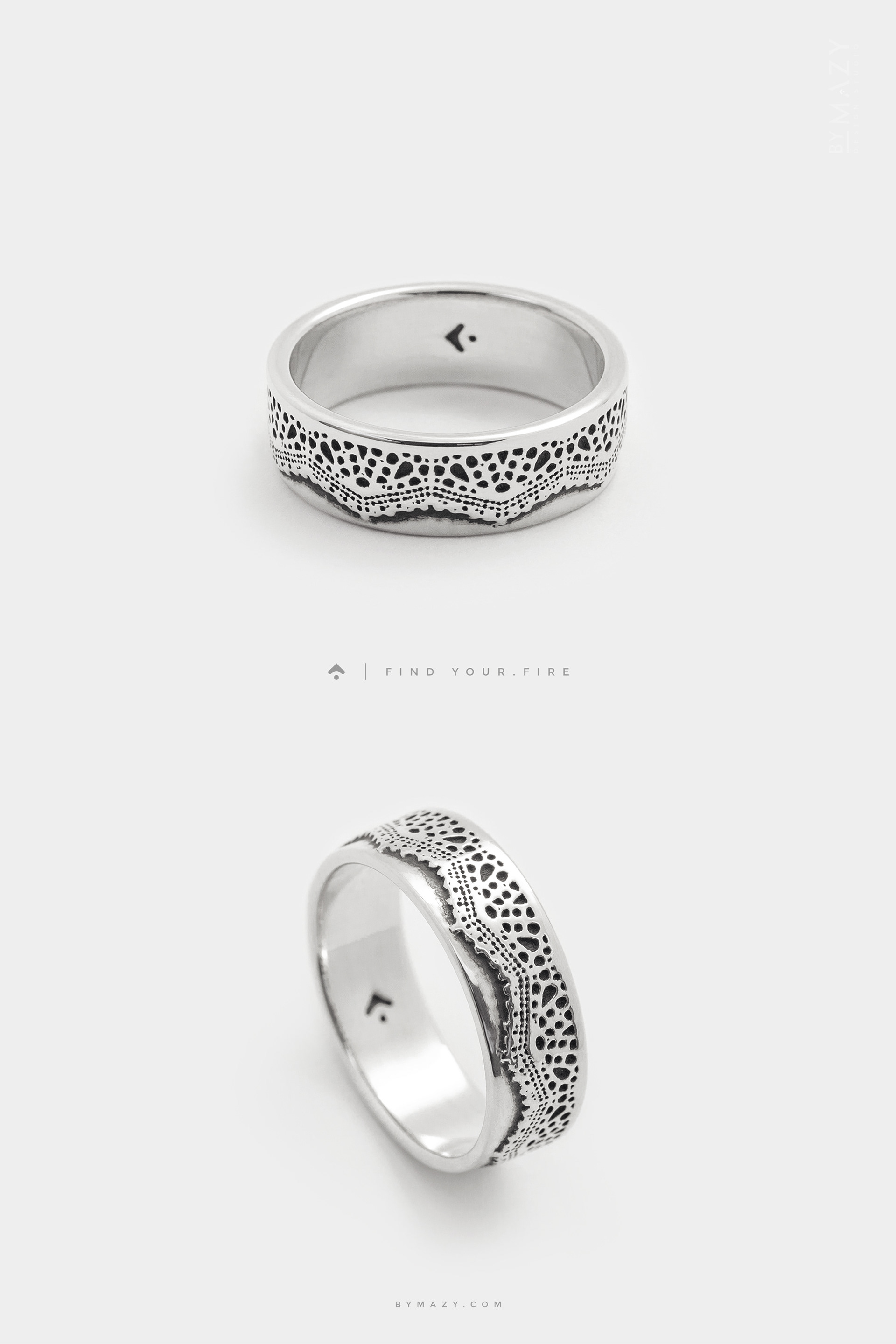 lace ring, sterling silver ring, wedding band, lace pattern ring, textured ring, sterling silver ring, band ring