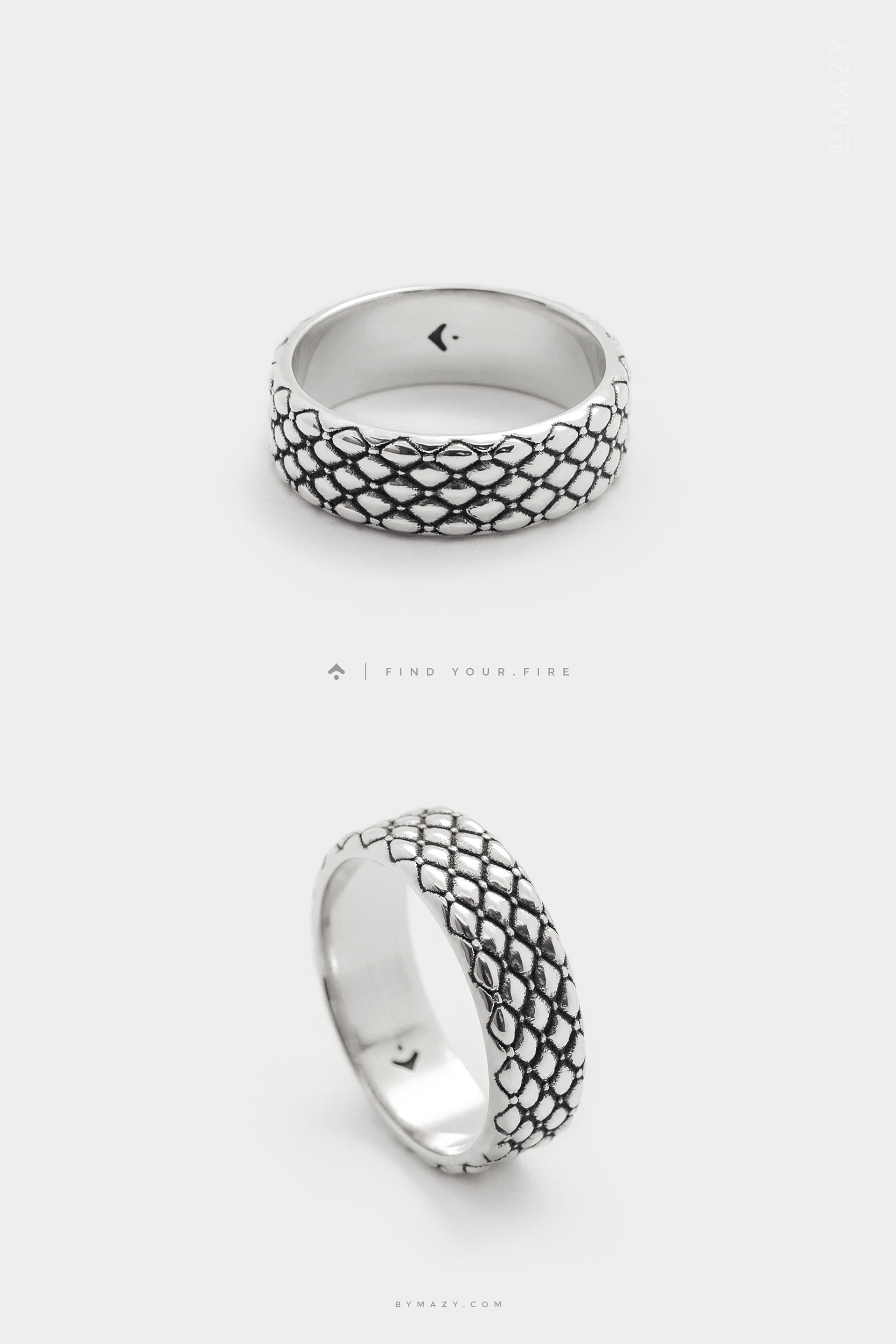 vintage padding, sterling silver ring, wedding band, snake skin ring, textured ring, sterling silver ring, band ring