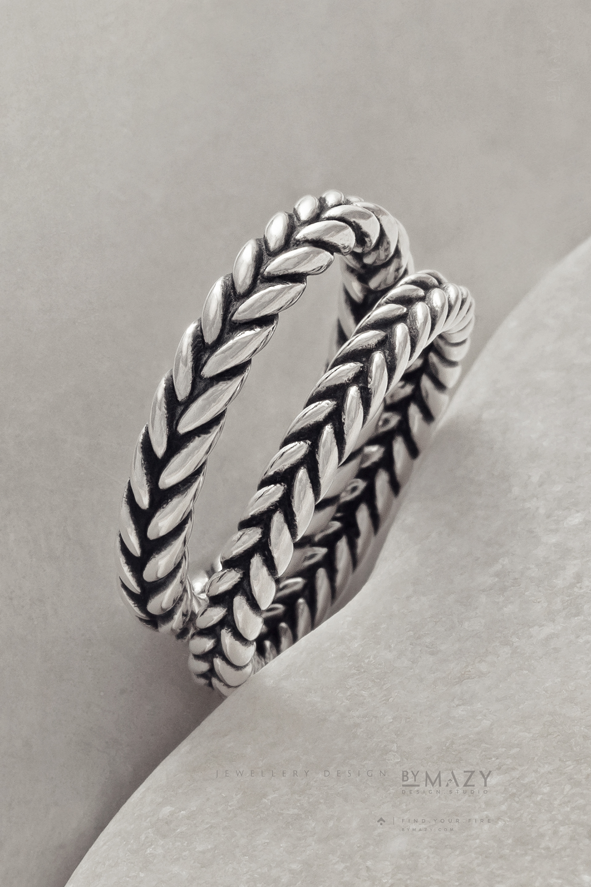 braided ring set woven stacking rings sterling silver silver dainty rings