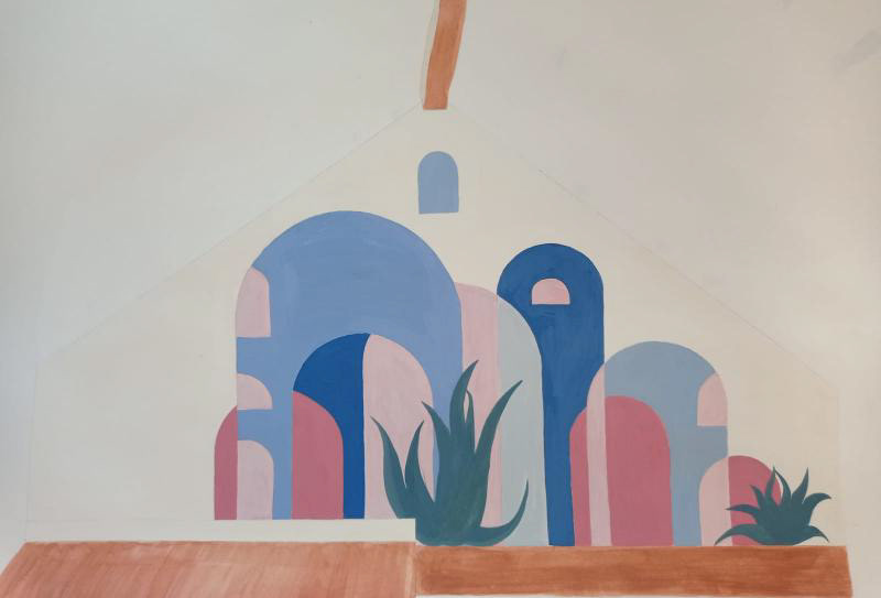 maquette du décor dans l'escalier