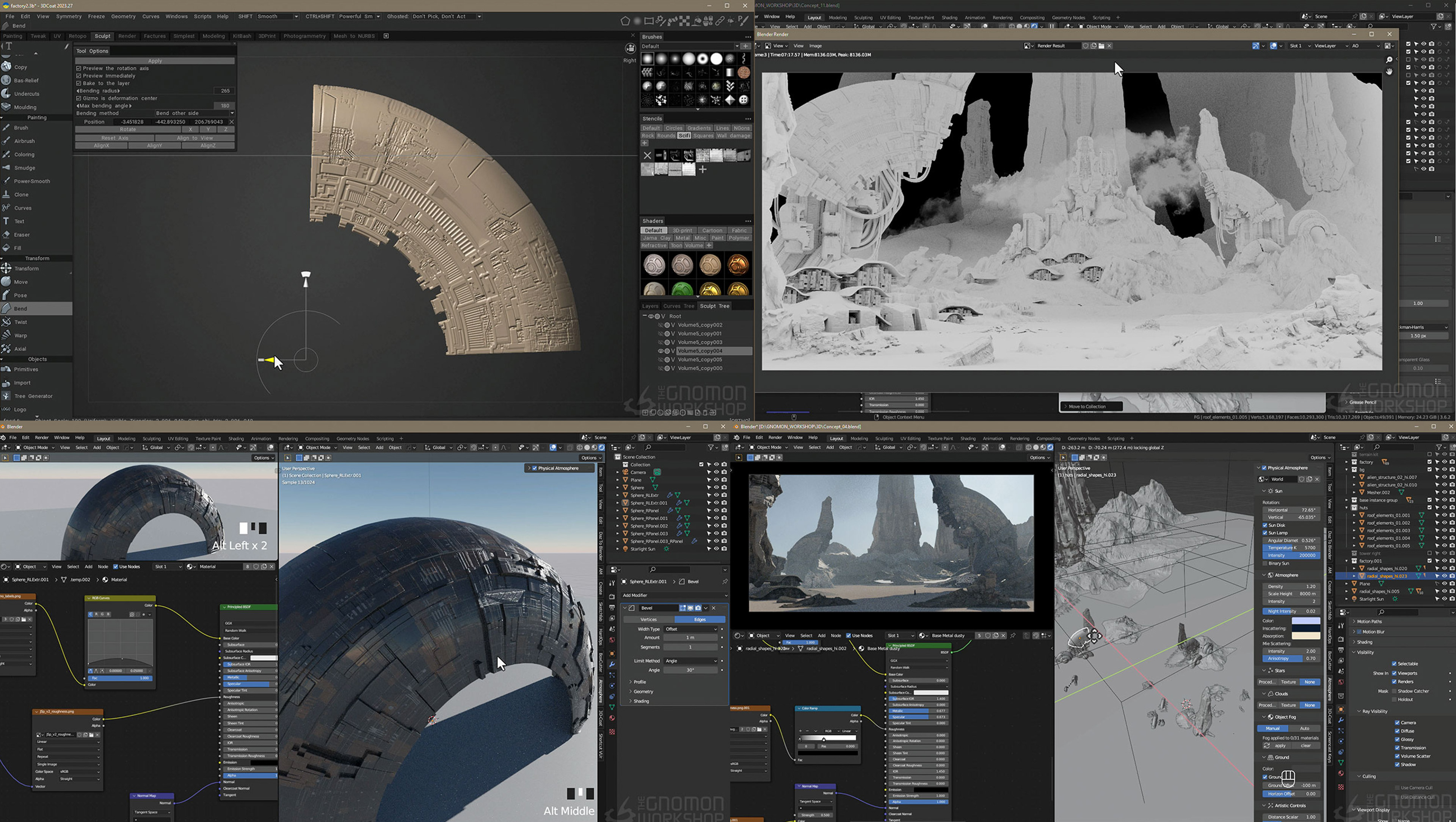 screenshots from the course