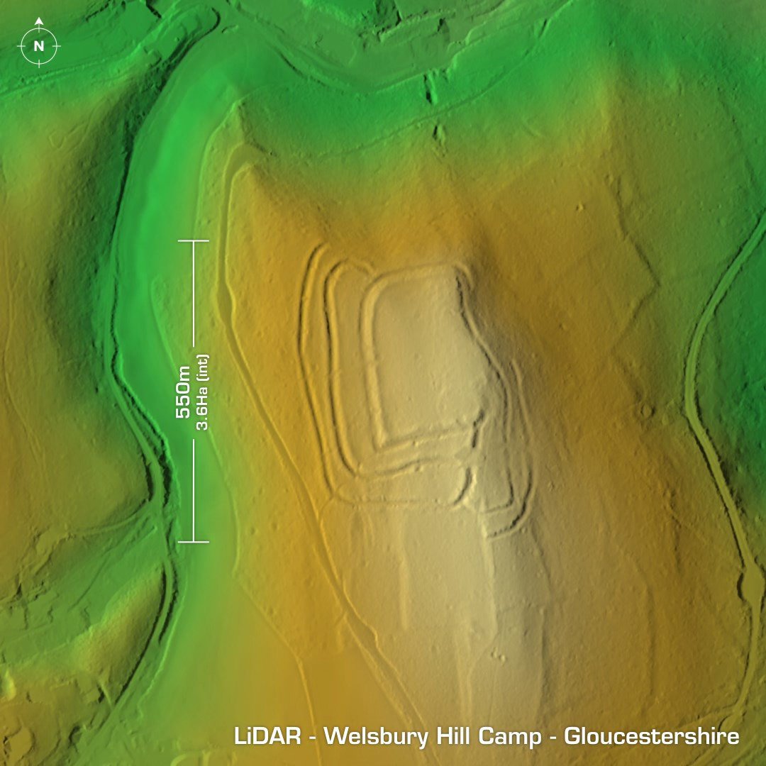 welsbury hilll camp iron age hillfort Gloucestershire lidar