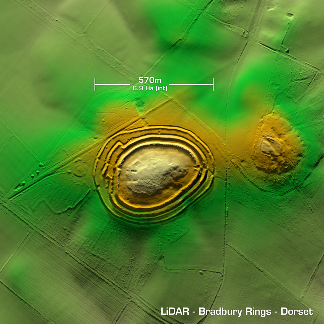 lidar bradbury rings dorset iron age hillfort pool