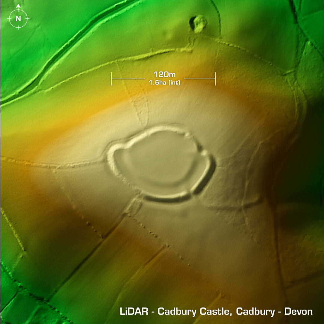 lidar cadbury castle devon iron age hillfort