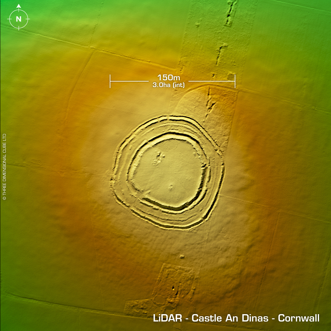 lidar castle an dinas cornwall iron age hillfort