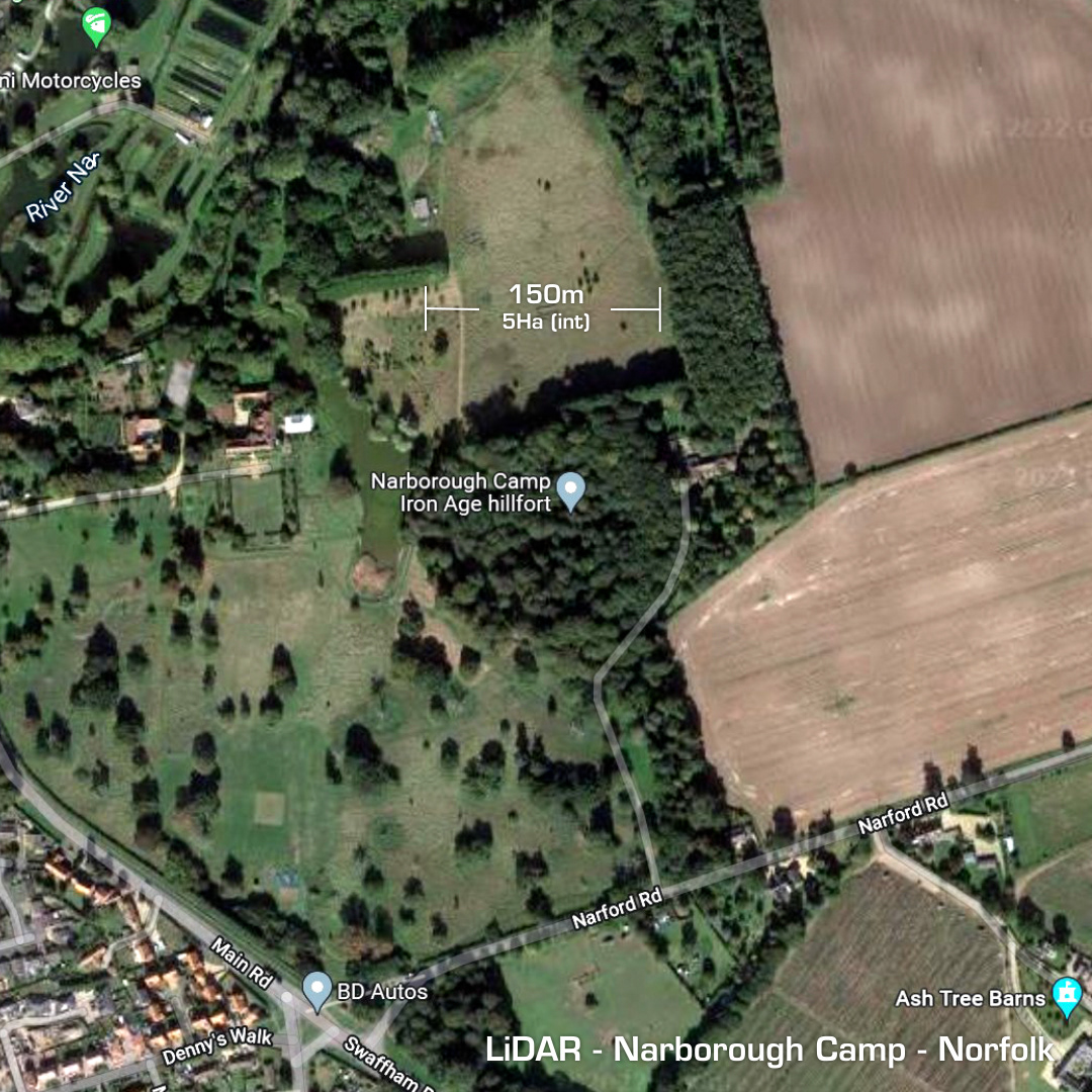 lidar narborough camp iron age hillfort norfolk