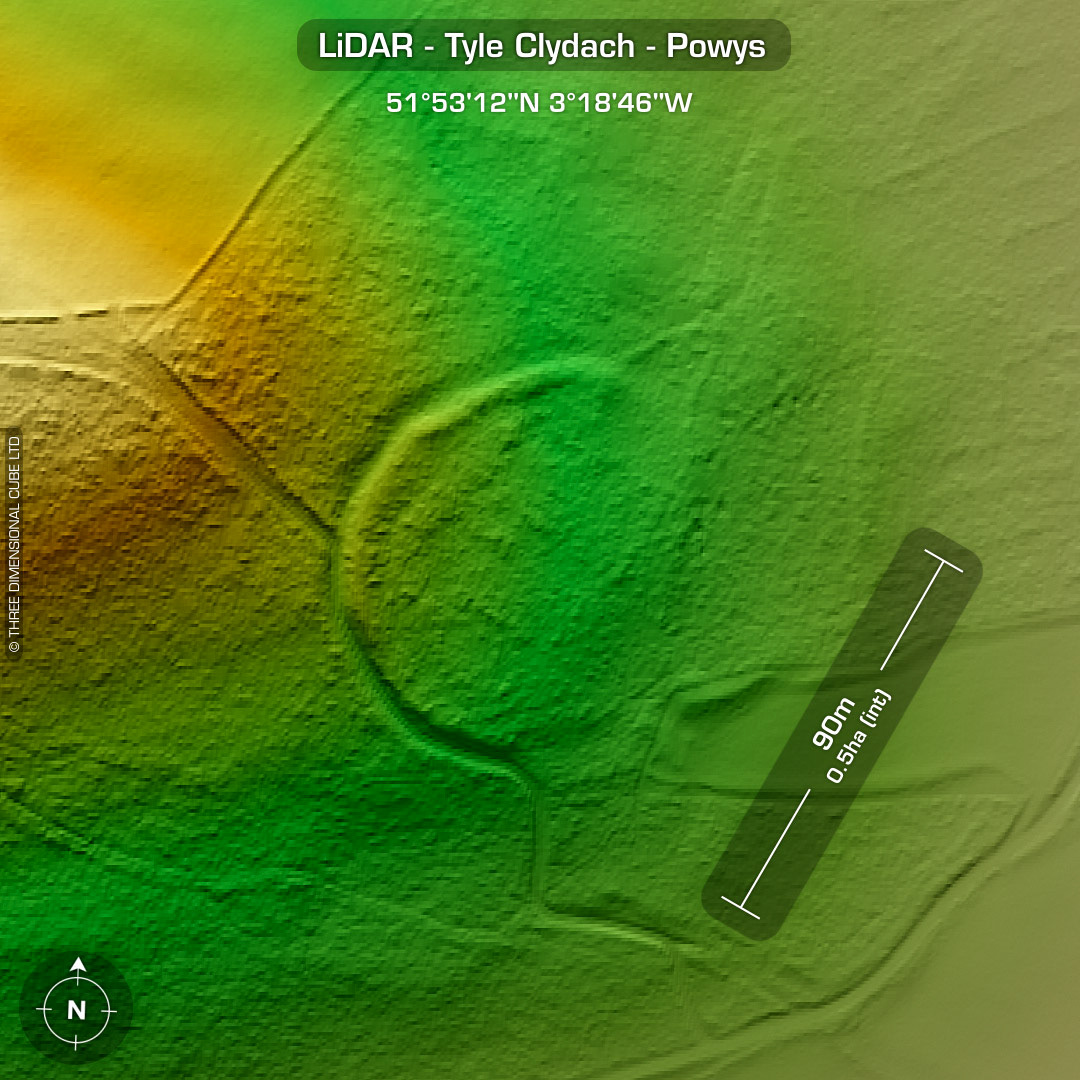 Tyle Rome LiDAR of the UK's Iron Age Hillforts & Roman Sites - Tyle Clydach