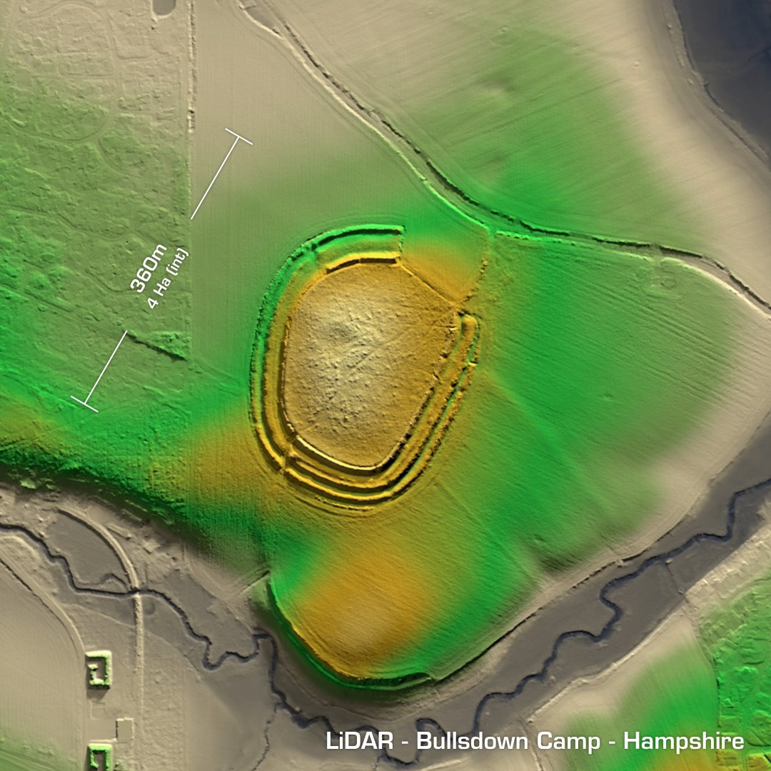 bullsdown camp iron age hillfort lidar hampshire