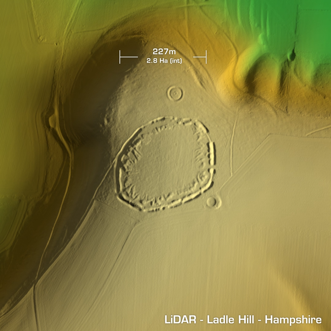 ladle hill iron age hillfort hampshire lidar