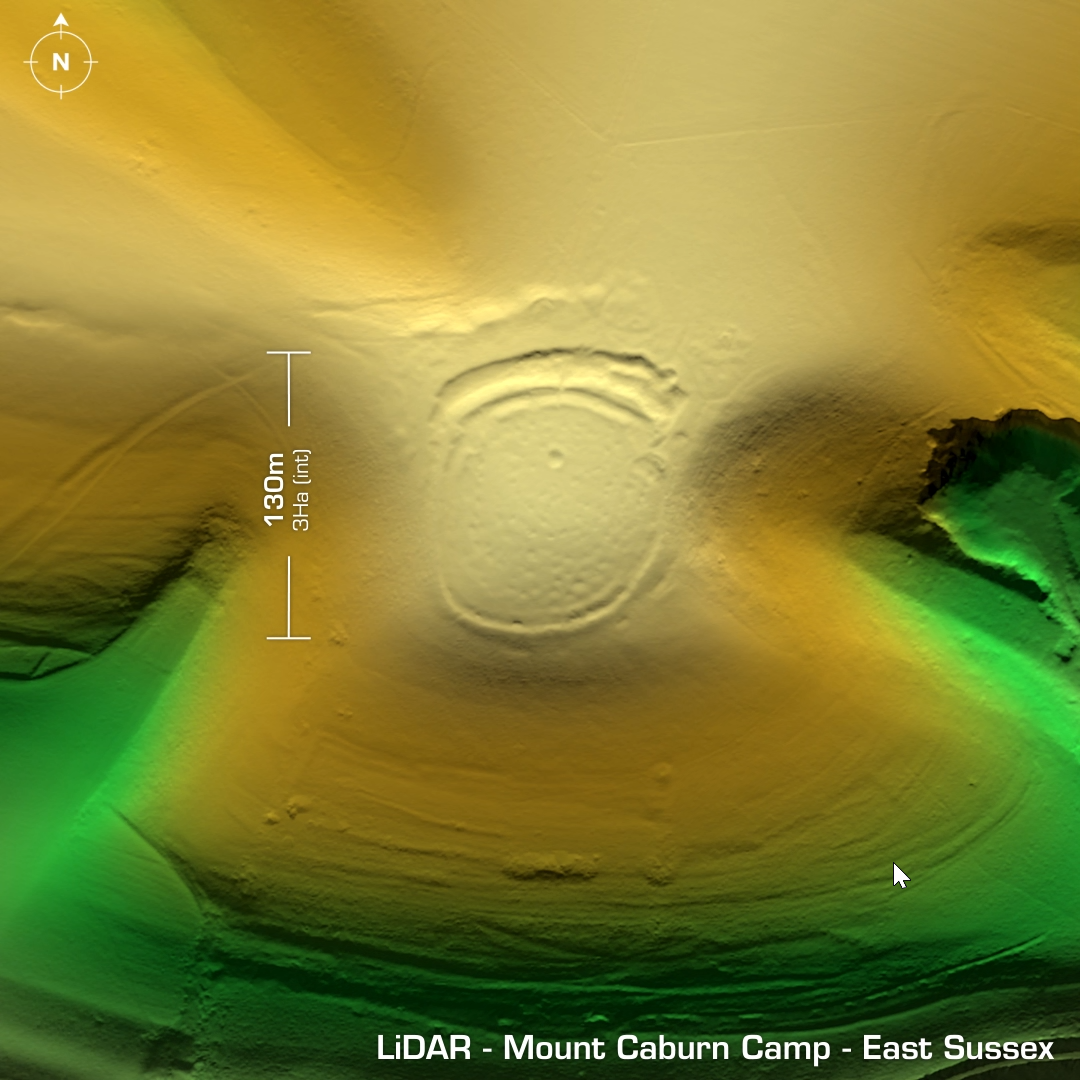 mount caburn camp iron age hillfort east sussex lidar