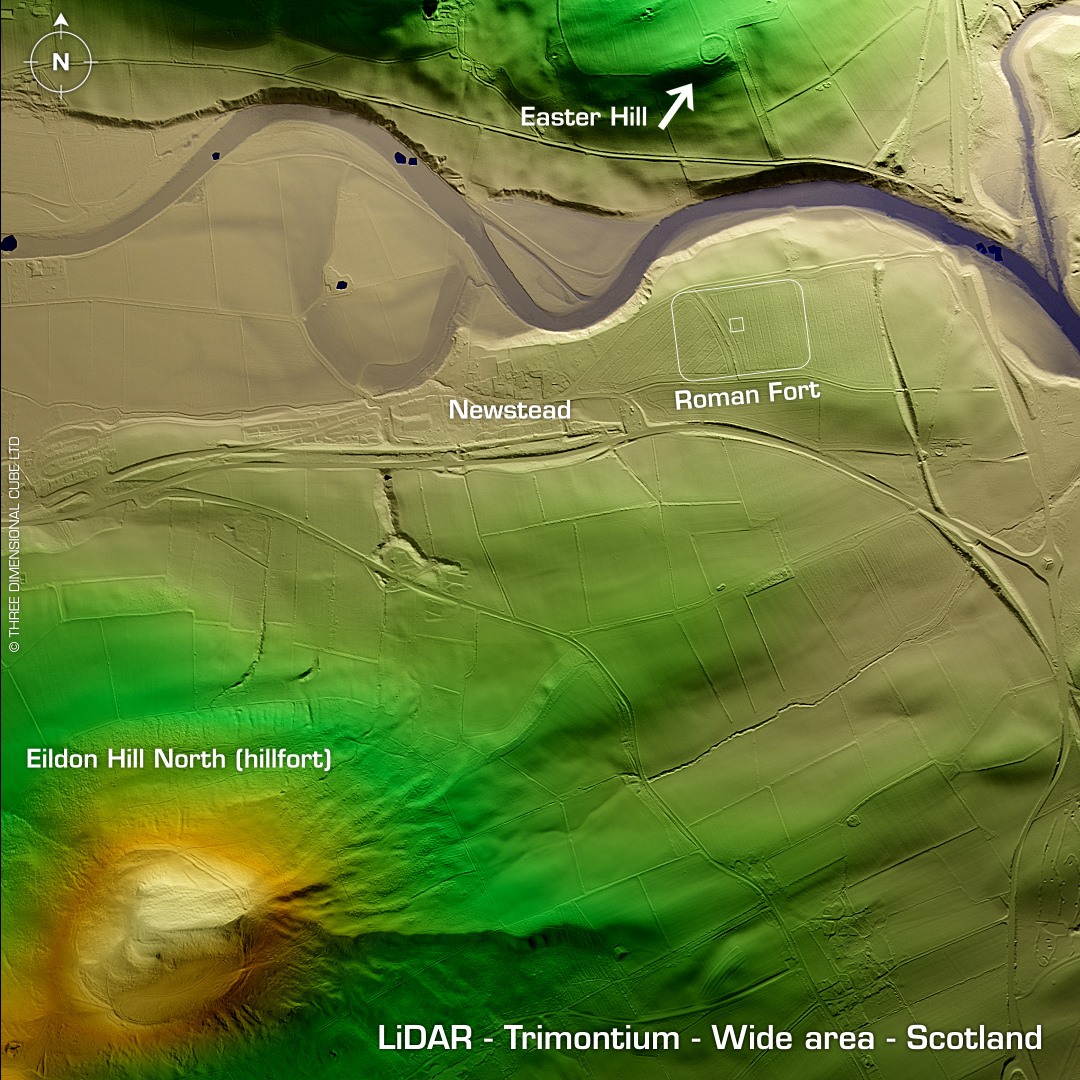 lidar trimontium scotland newstead roman fort