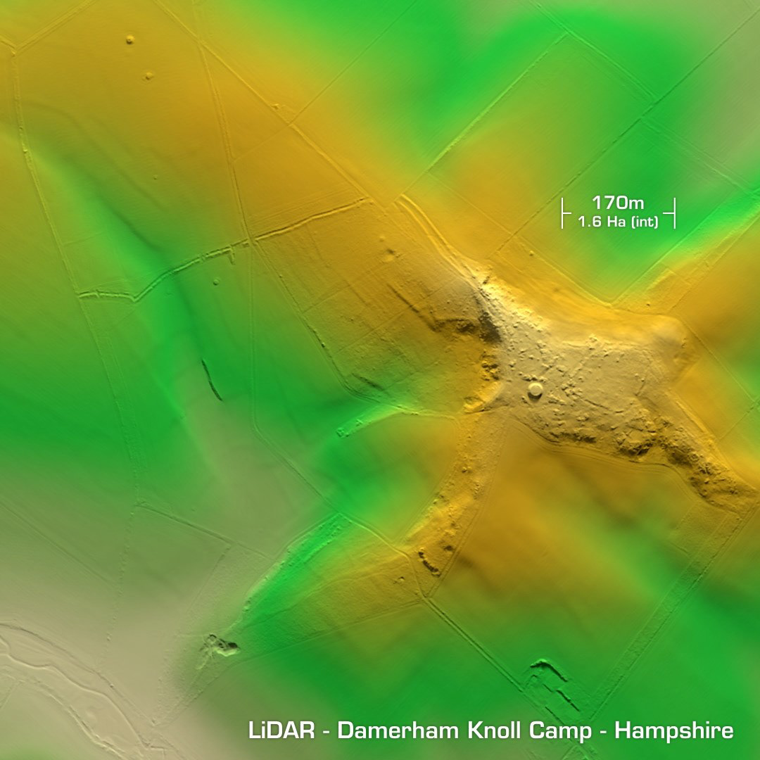damerham knoll camp iron age hillfort hampshire lidar