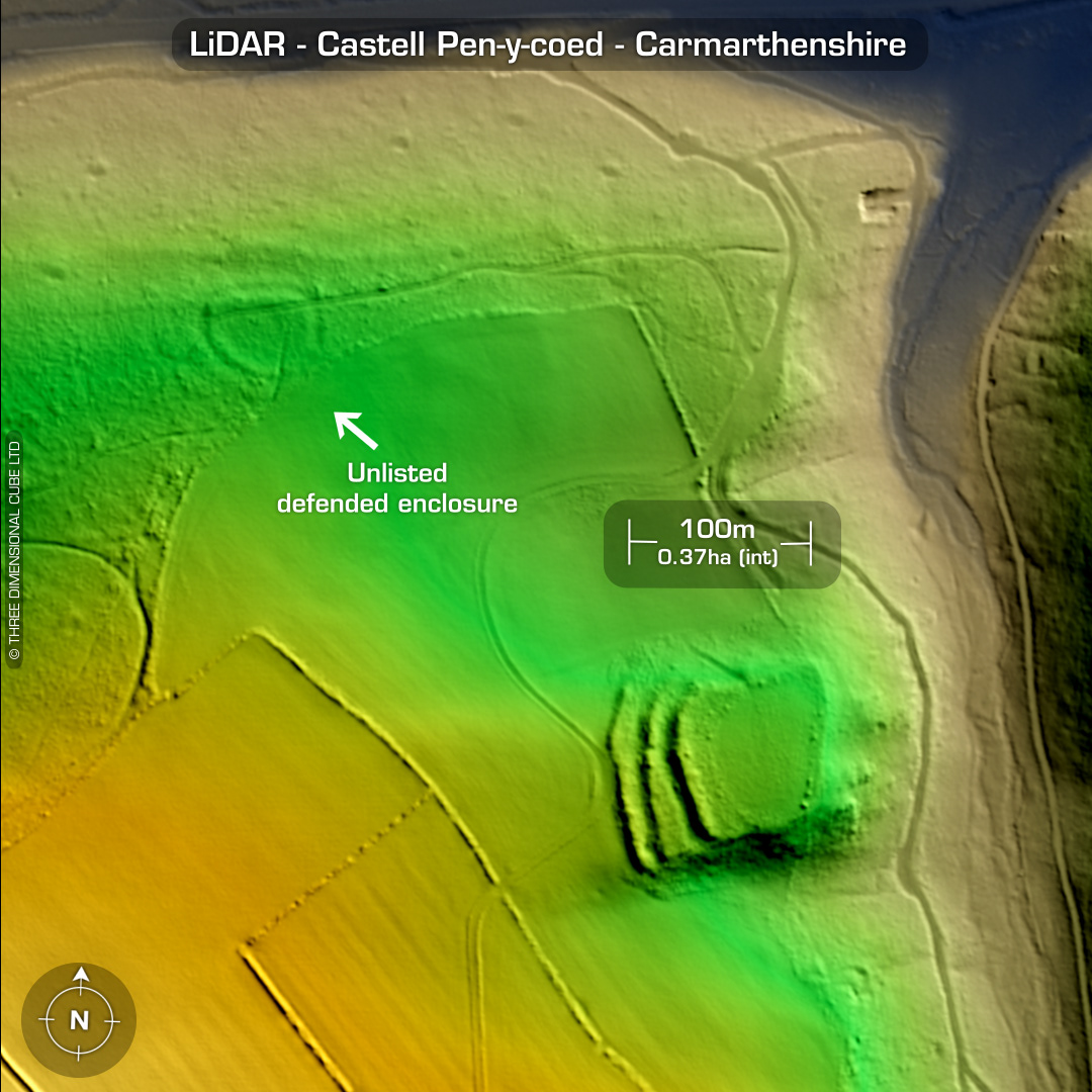 Castell Pen-y-coed iron age hillfort lidar carmarthenshire defended enclosure
