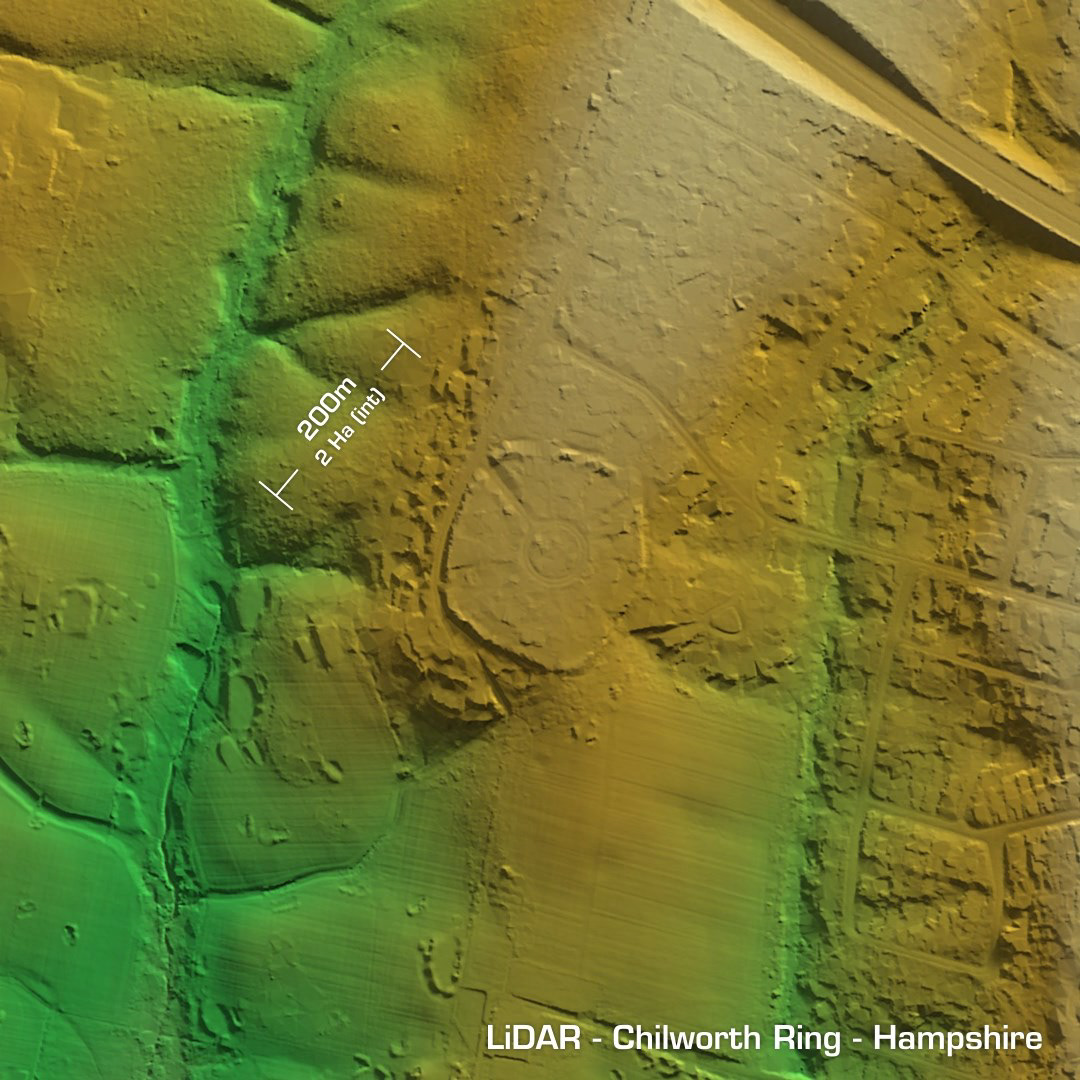 Chilworth ring iron age hillfort hampshire lidar