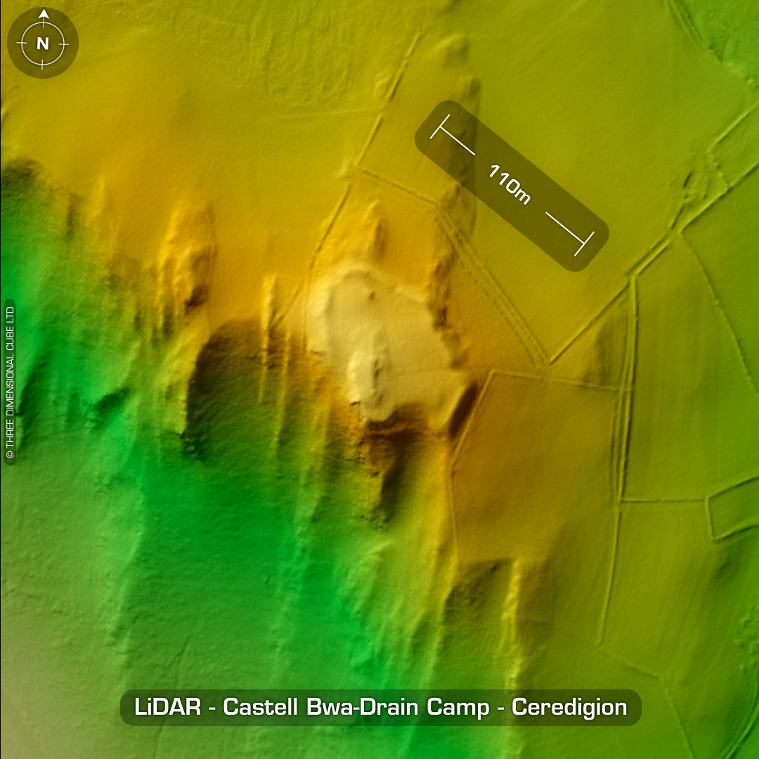 castell bwa-drain camp iron age hillfort lidar ceredigion wales