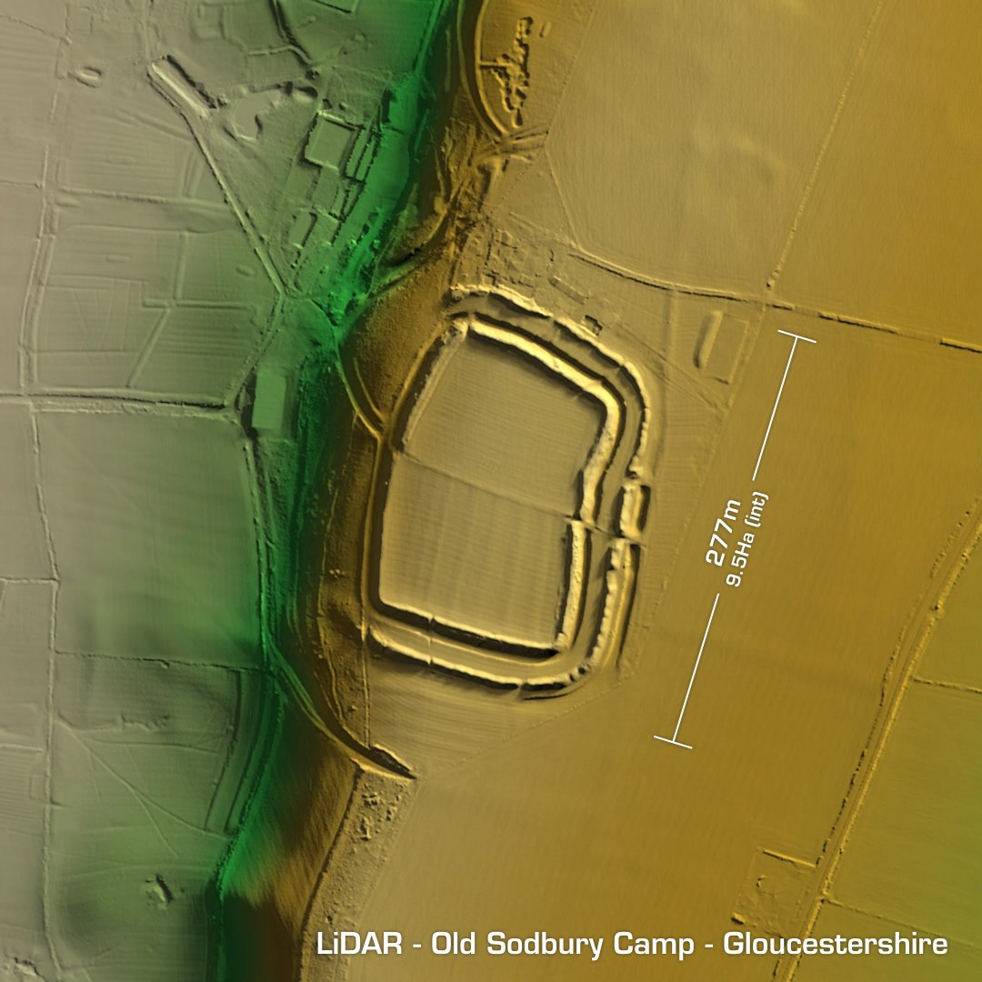 little sodbury camp iron age hillfort Gloucestershire lidar