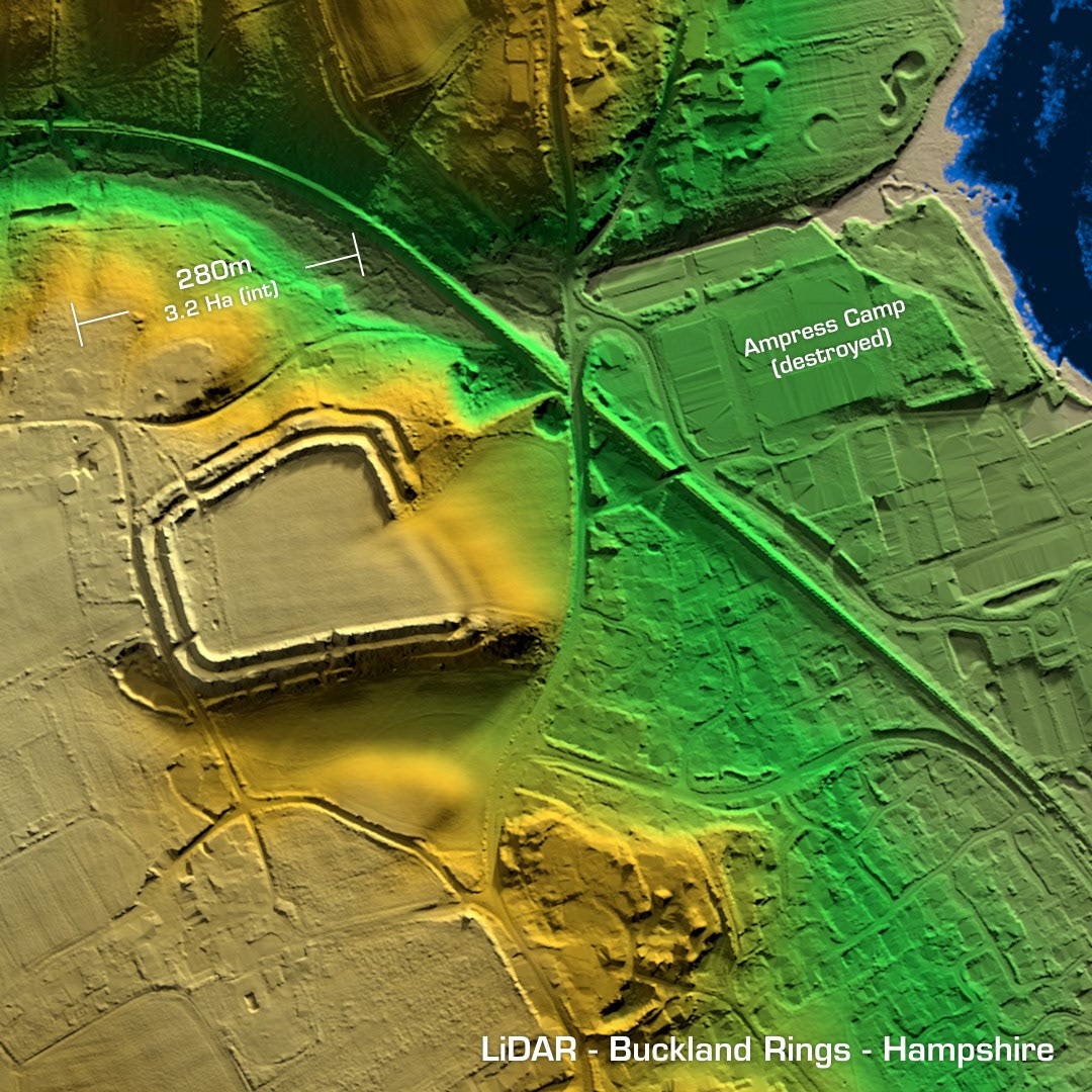 buckland rings iron age hillfort hampshire lidar