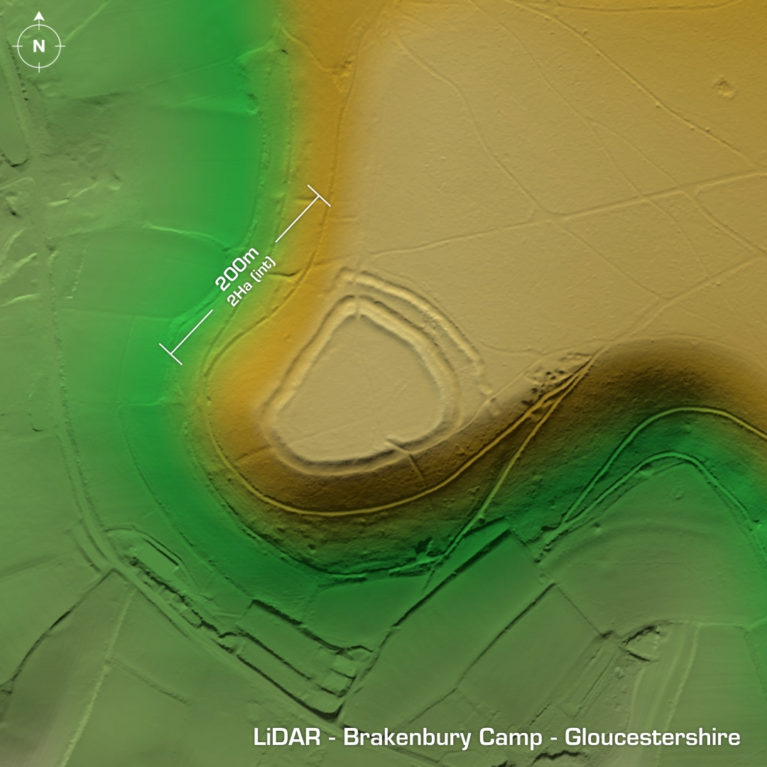 brackenbury camp iron age hillfort Gloucestershire lidar