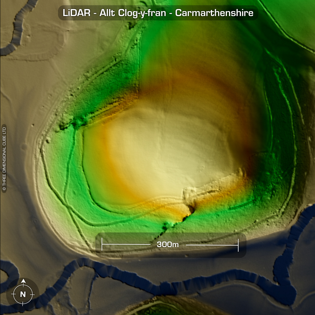 Allt Clog-y-fran iron age hillfort cartmarthenshire lidar wales