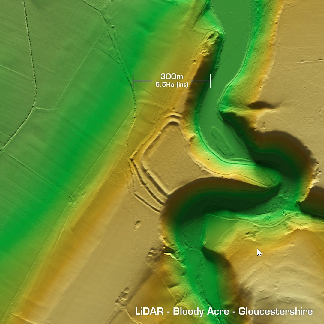 bloody acre iron age hillfort Gloucestershire lidar