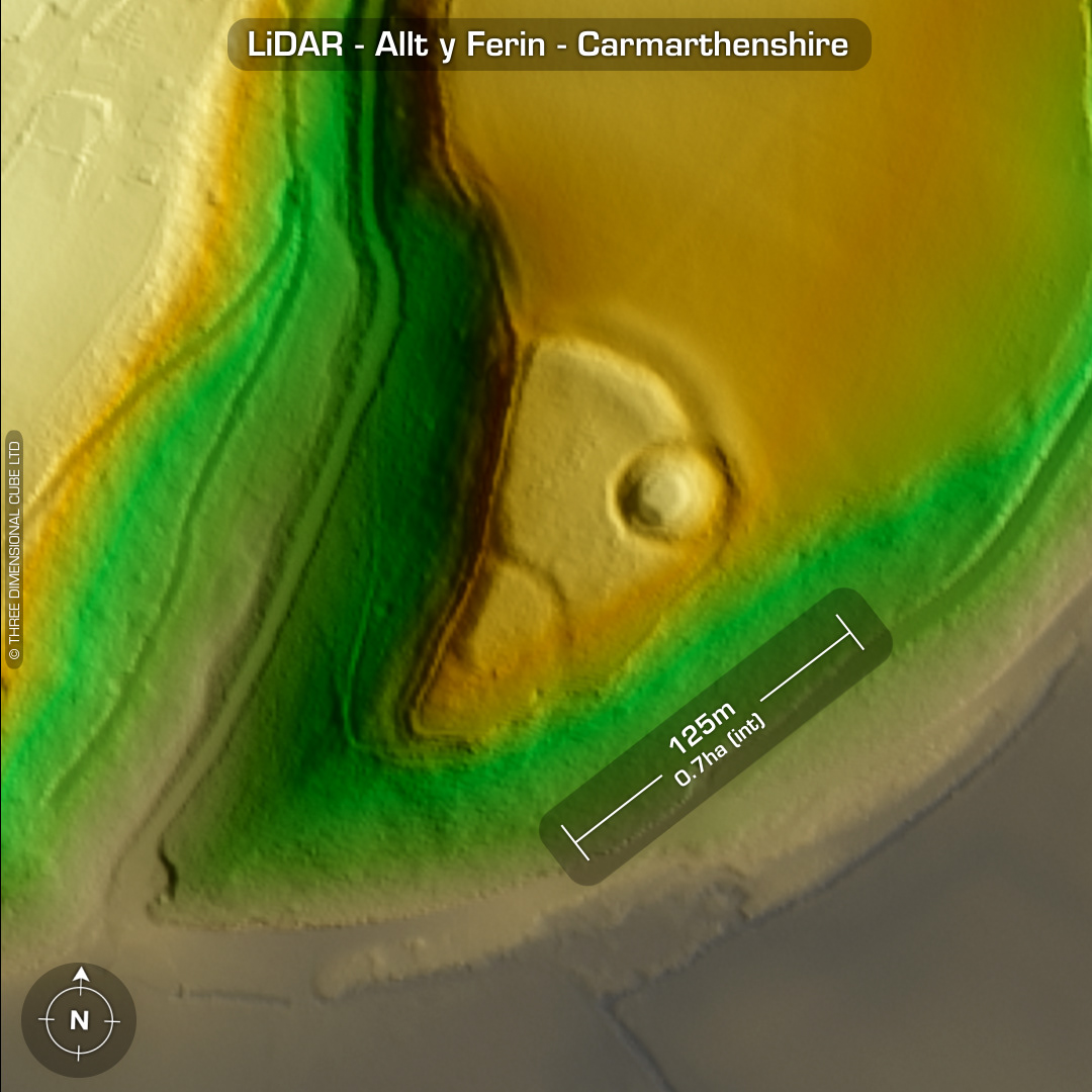 Allt y Ferin Iron age hillfort lidar Carmarthenshire motte & bailey castle