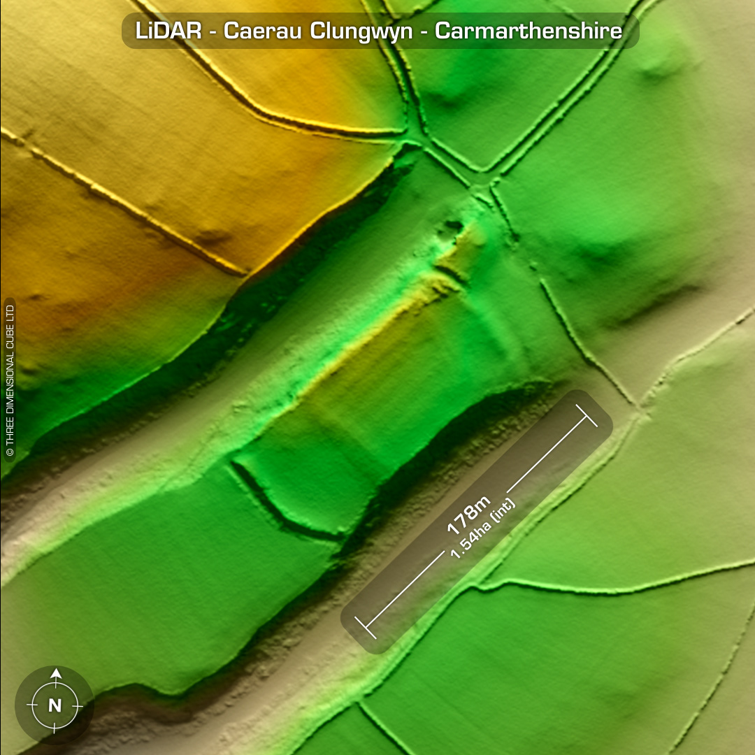 Caerau Clungwyn Iron Age Hillfort lidar carmarthenshire wales
