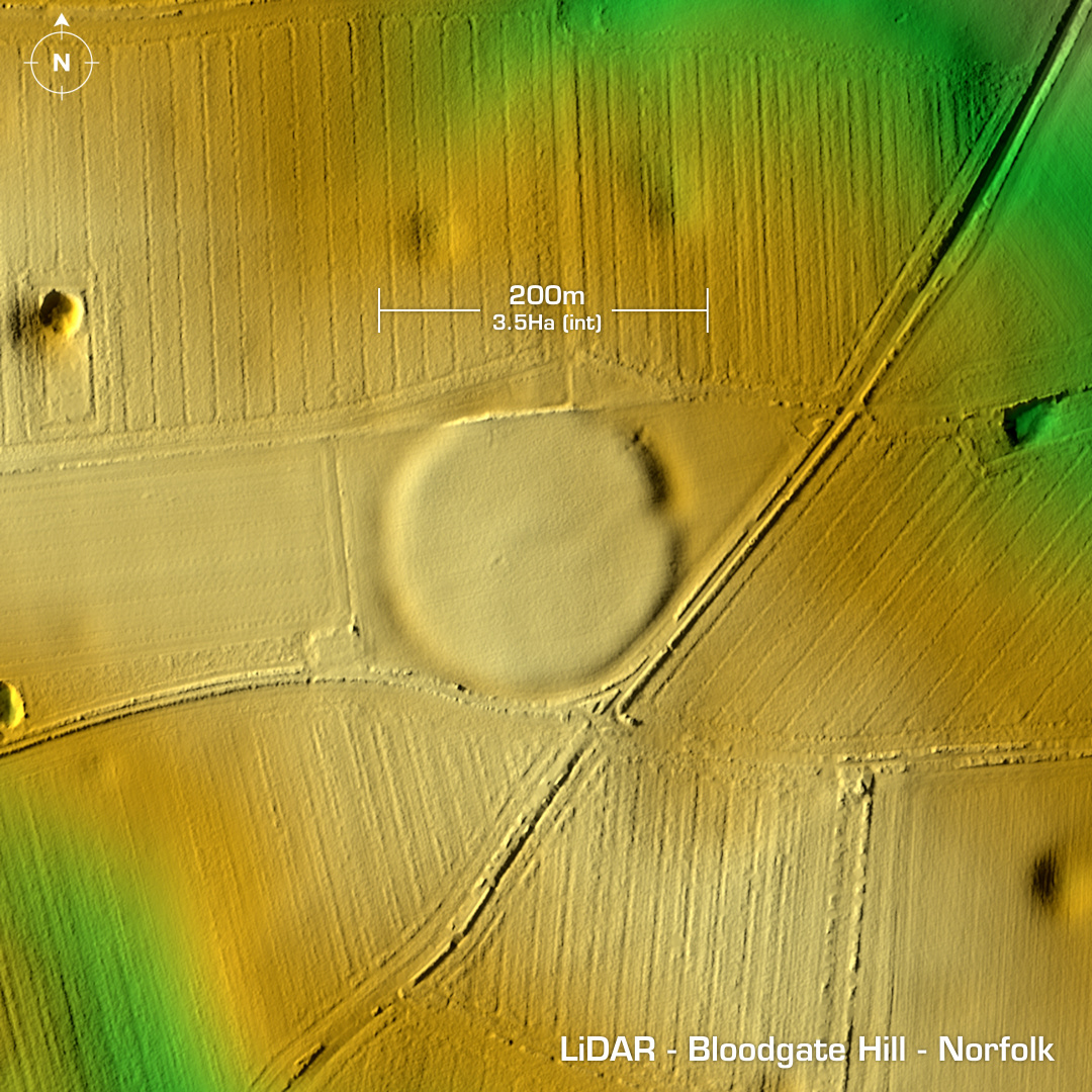 lidar bloodgate hill norfolk iron age hillfort