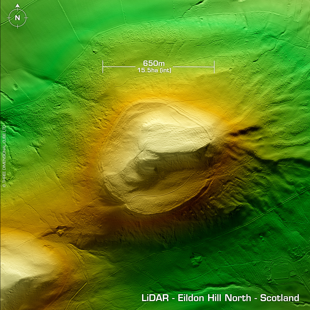 lidar eildon hill north scotland iron age hillfort