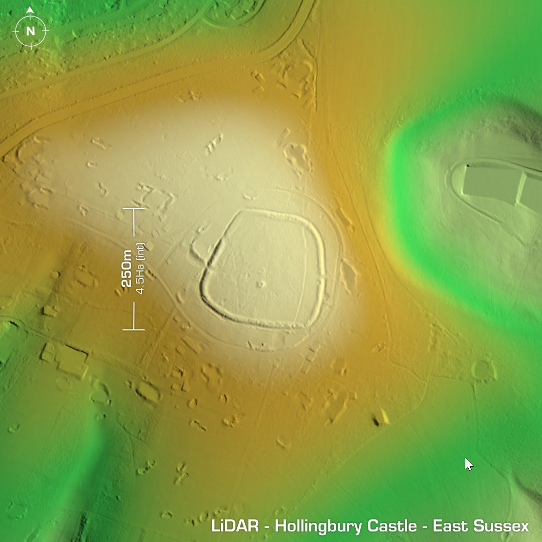 Hollingbury Castle iron age hillfort east sussex lidar
