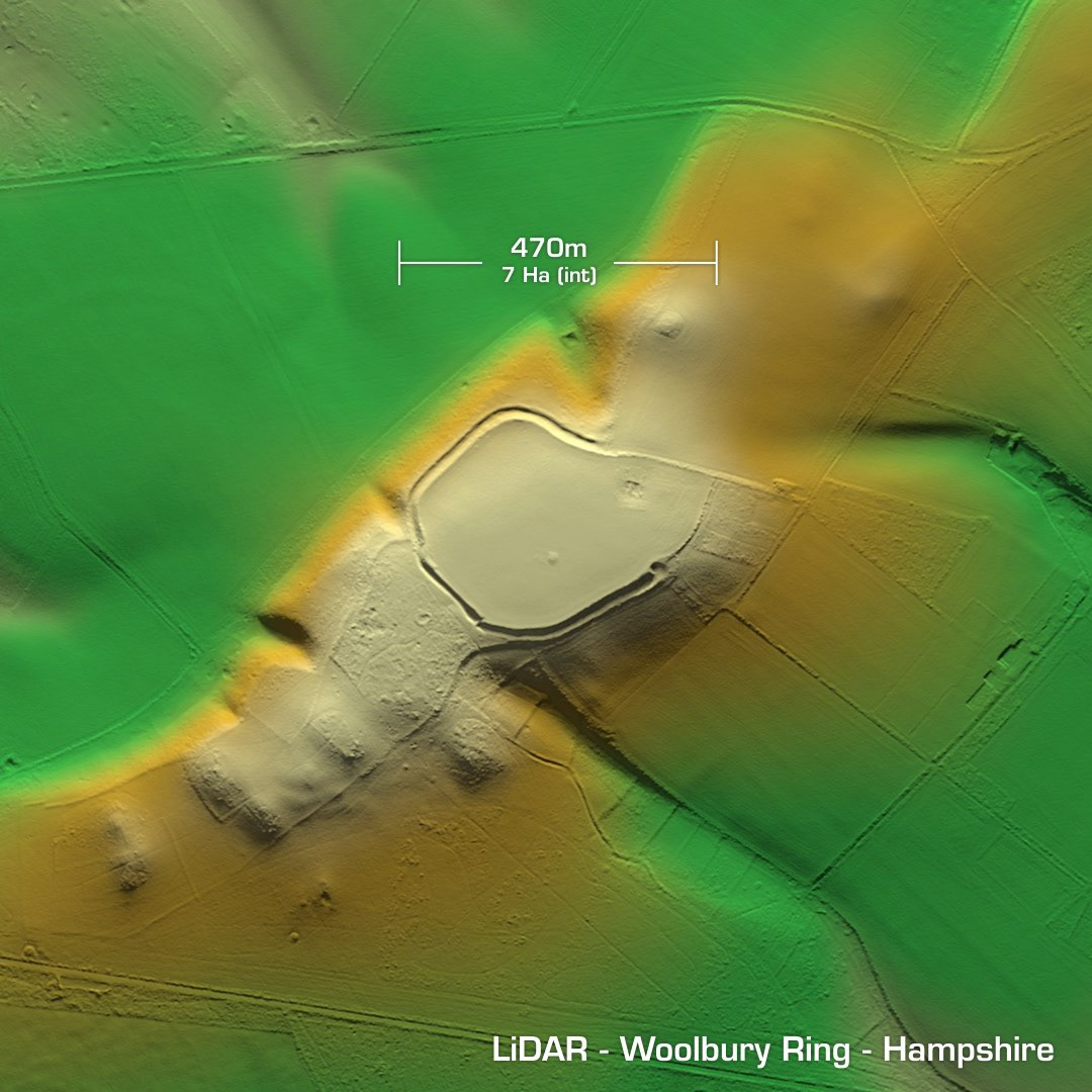 woolbury ring iron age hillfort hampshire lidar