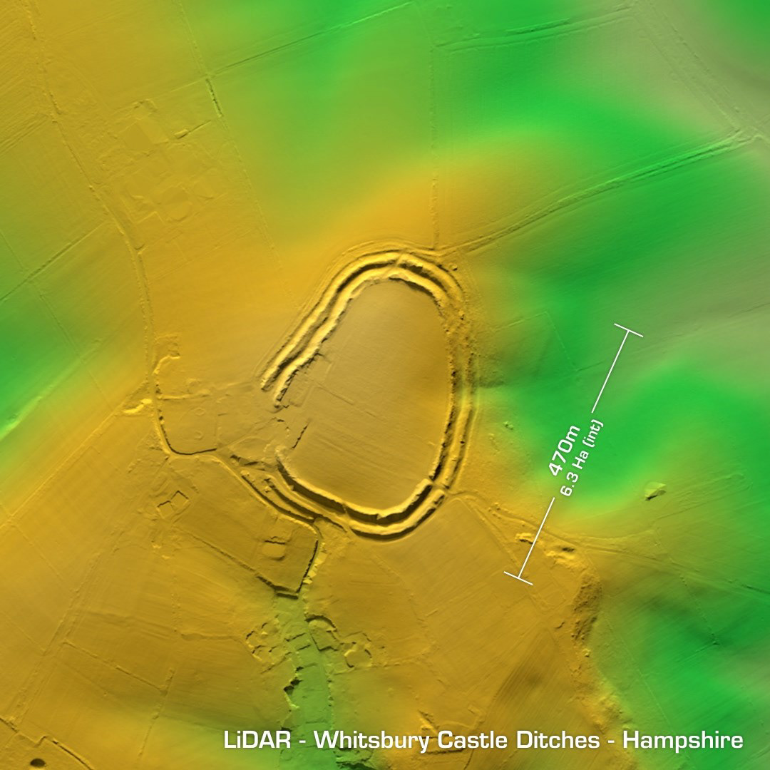 Whitsbury castle ditches iron age hillfort hampshire lidar