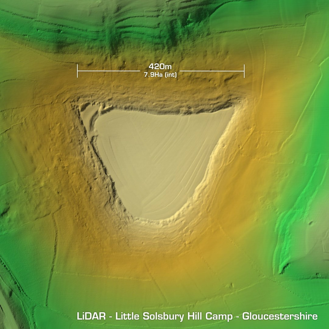 little solsbury hill camp iron age hillfort Gloucestershire lidar