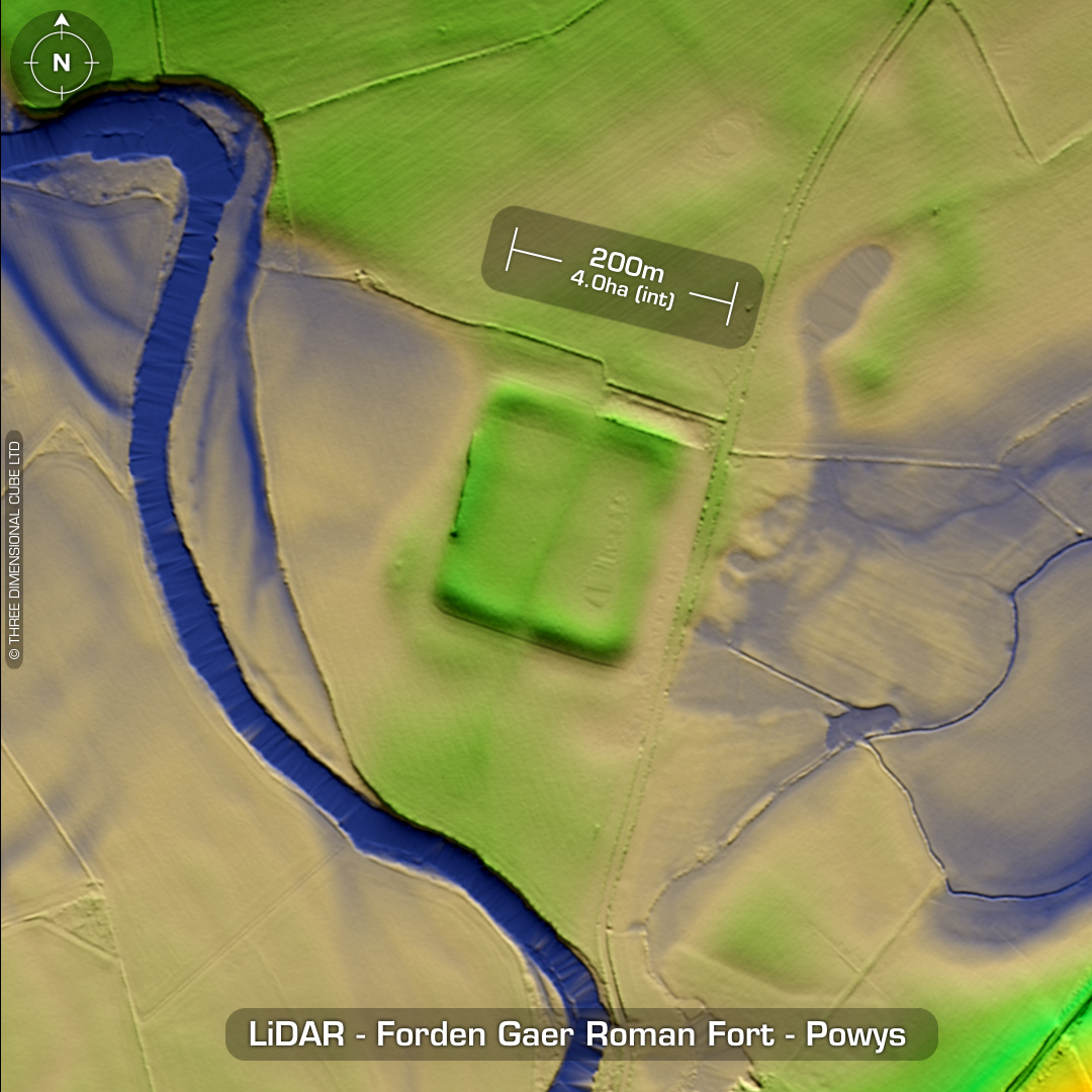 lidar fordham gaer roman fort powys