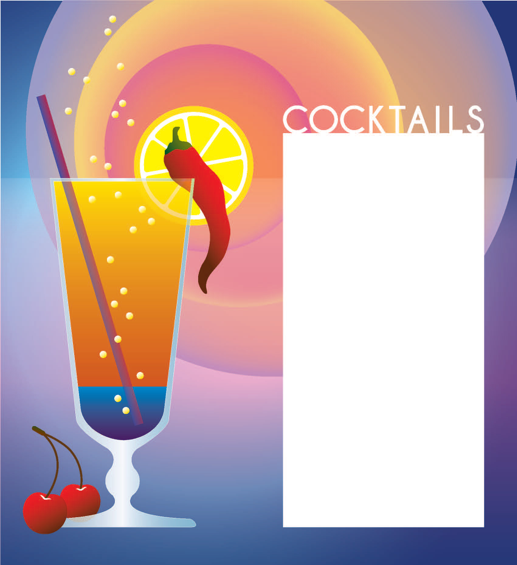 Grafik für Cocktailkarte