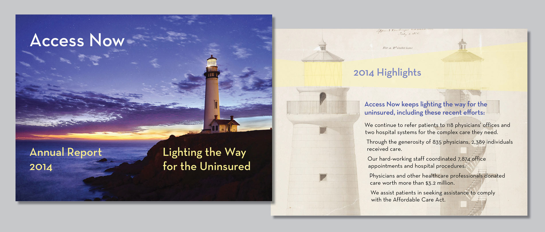 Cover and page, Access Now 2014 annual report.