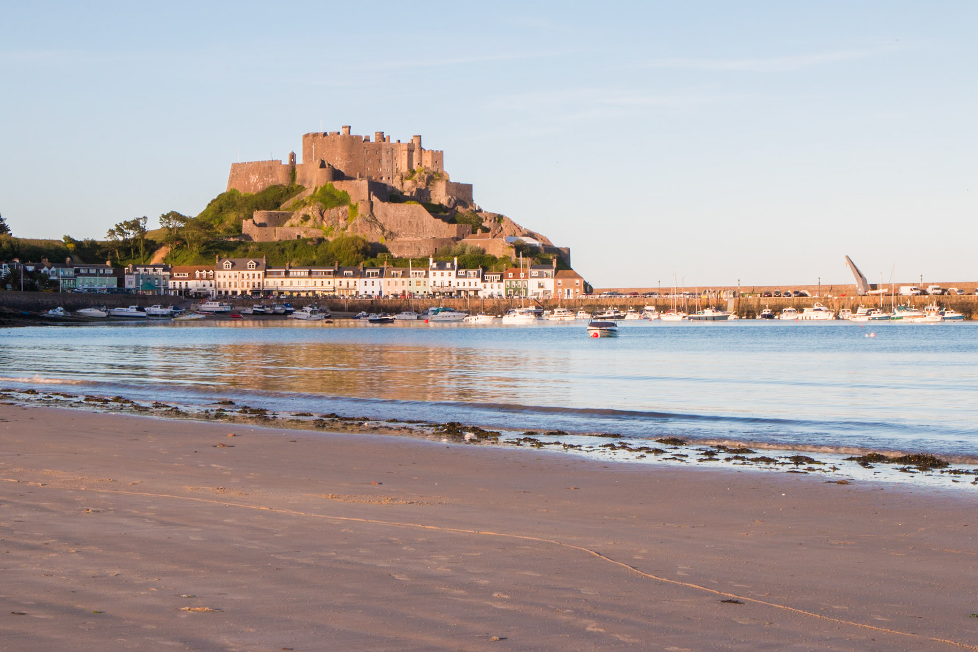 Mont Orgueil at dusk, Jersey