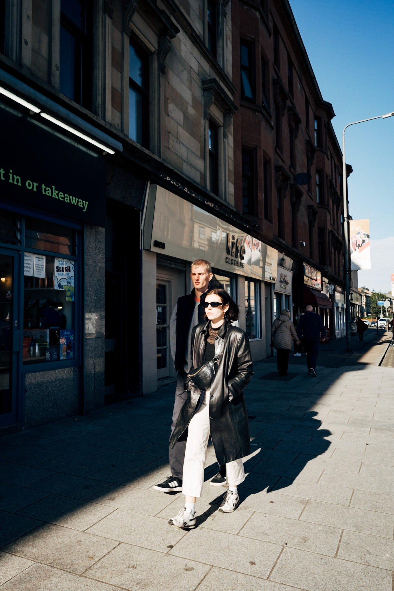 Stylish Matrix nod from this girl whilst walking in Glasgow's Partick area